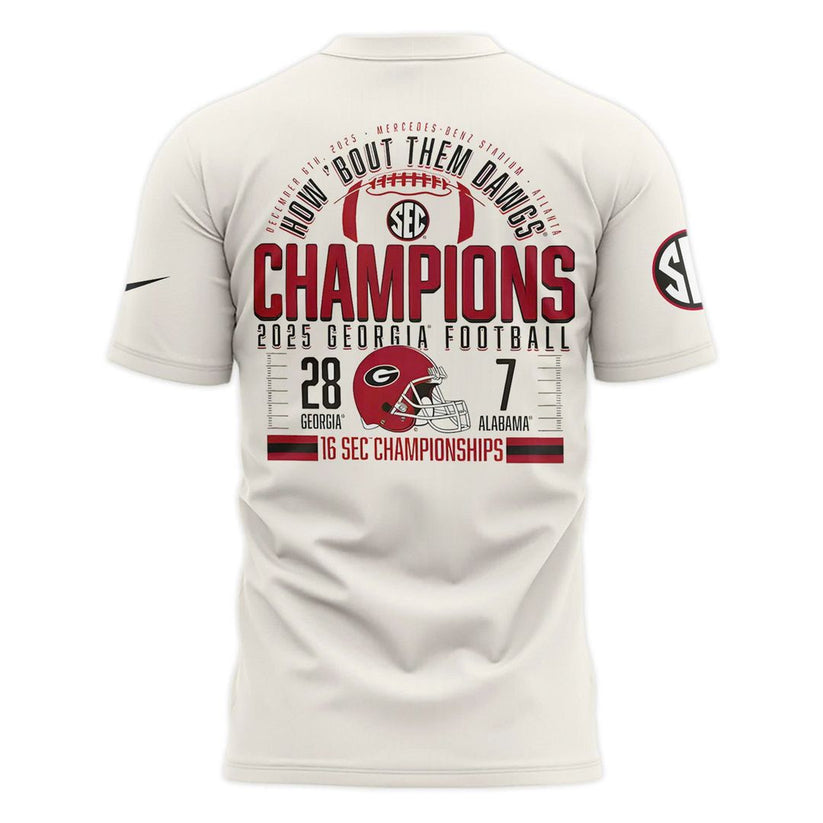 Georgia Bulldogs 2025 SEC Conference Champions Combo T-Shirt