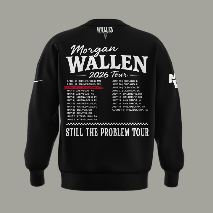 Exclusive Morgan Wallen x Alabama Football "Still The Problem Tour 2026" Bryant–Denny Stadium Sweatshirt for fans!