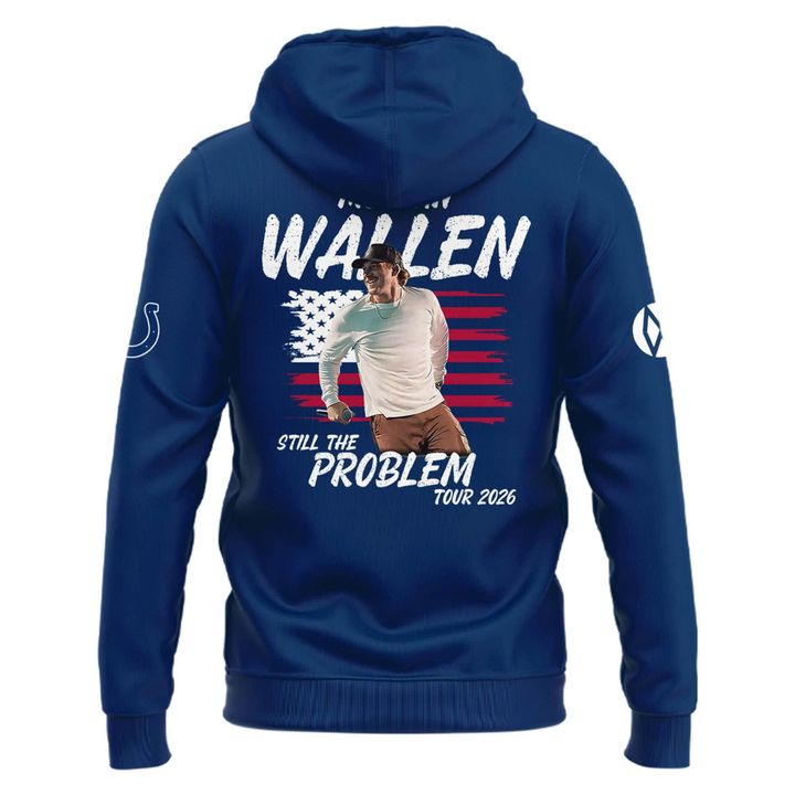 Indianapolis Colts x Morgan Wallen "Still The Problem Tour" 2026 BLue Hoodie