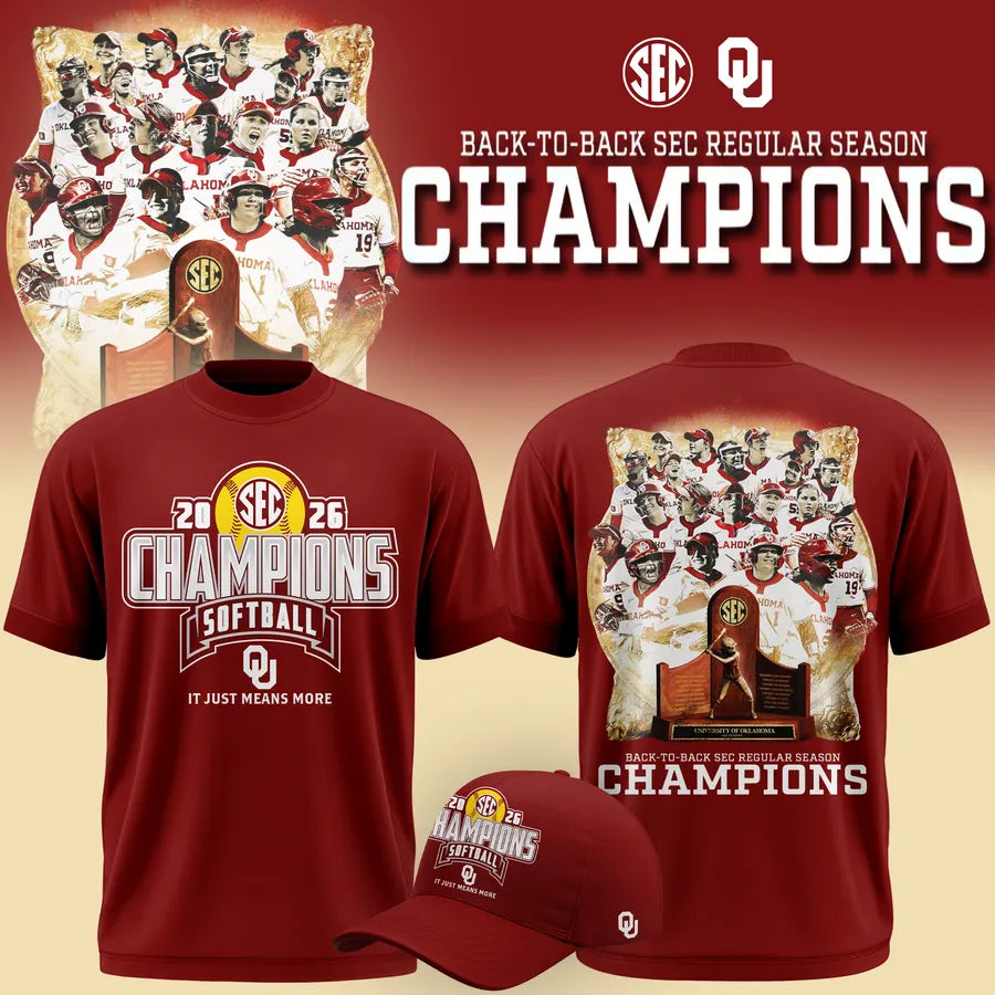 Oklahoma Softball Back-to-Back SEC Regular Season Champs 2026 Limited Edition Shirt
