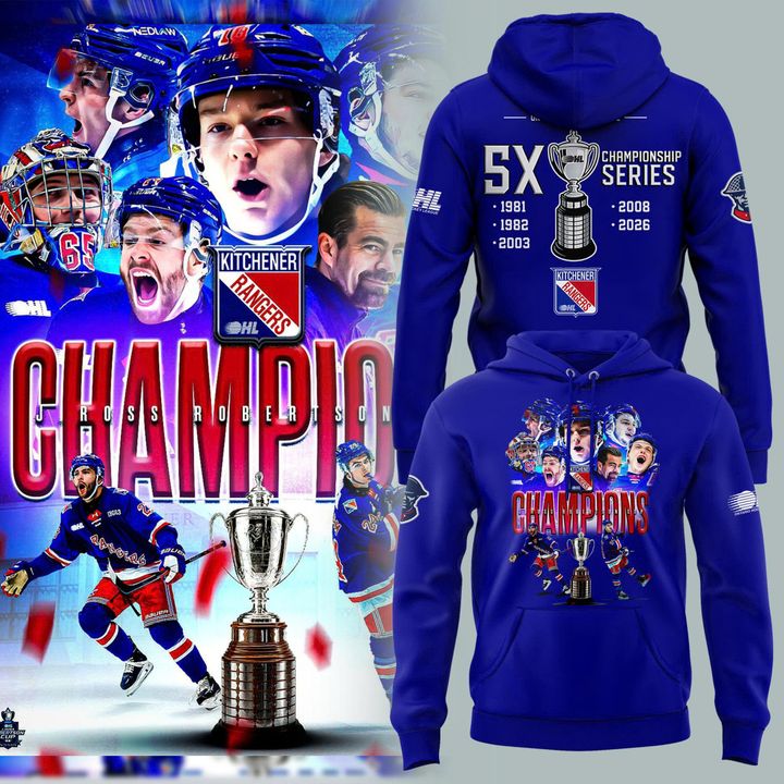 🏆Kitchener Rangers Blue 2026 OHL Champions Hoodie