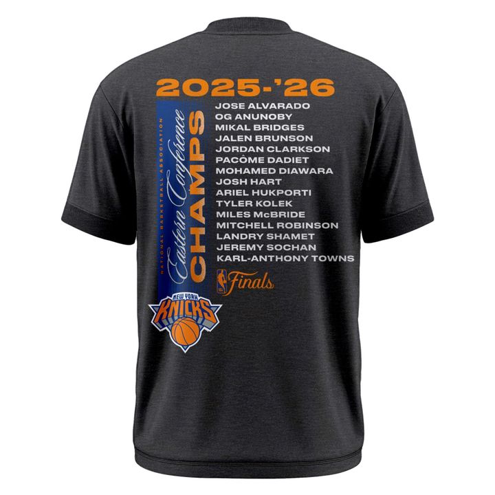 Exclusive New York Knicks 2026 Eastern Conference Champions Locker Room T-Shirt.