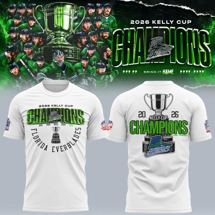 Florida Everblades Blue 2026 Kelly Cup Champions T-Shirt