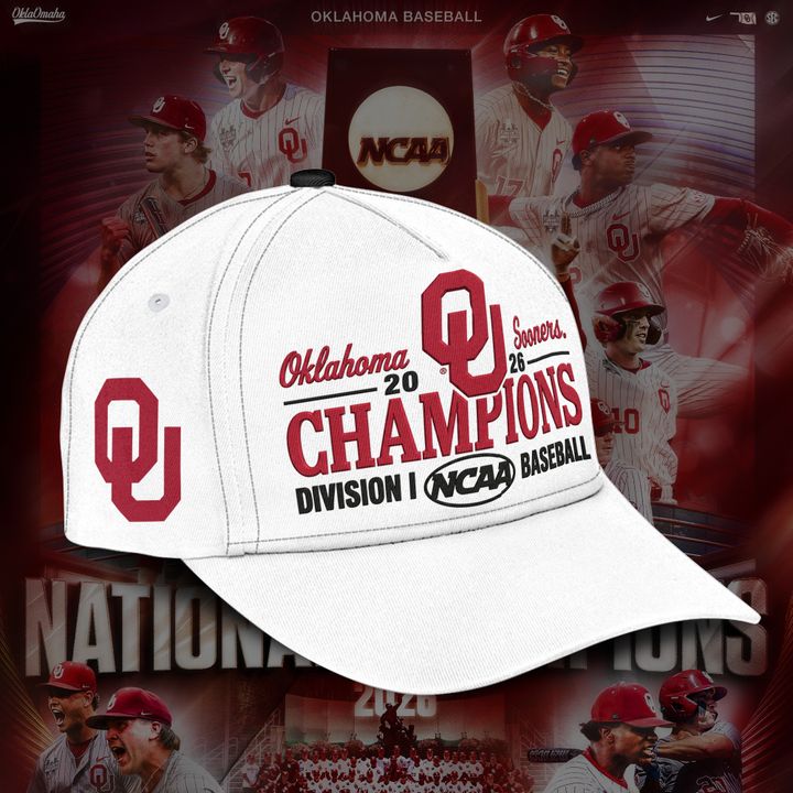 Oklahoma Sooners '47 2026 NCAA Baseball Men's College World Series Champions Clean Up Adjustable Hat - White