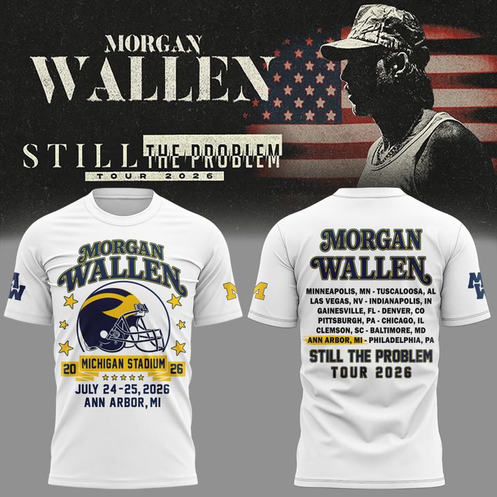 Limited Edition Morgan Wallen x Michigan Wolverines Football - Still The Problem Tour 2026 T-Shirt