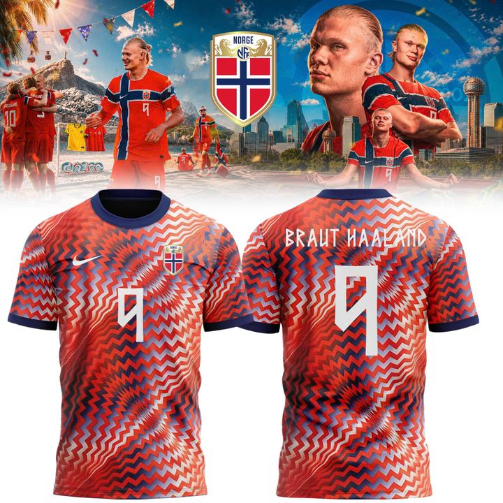 Braut Haaland Number 9 Norway National Team Shirt