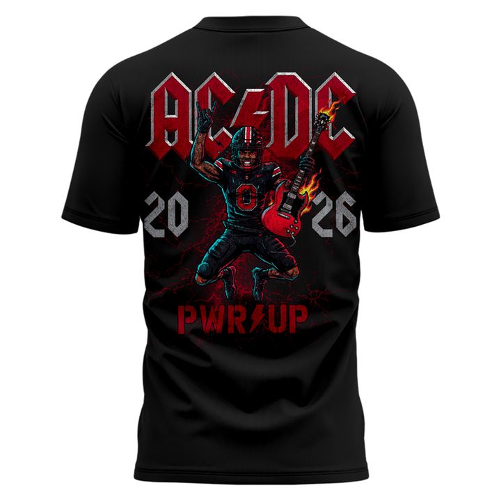 AC/DC x Ohio State Buckeyes Football - Power Up Tour 2026 Black T-Shirt