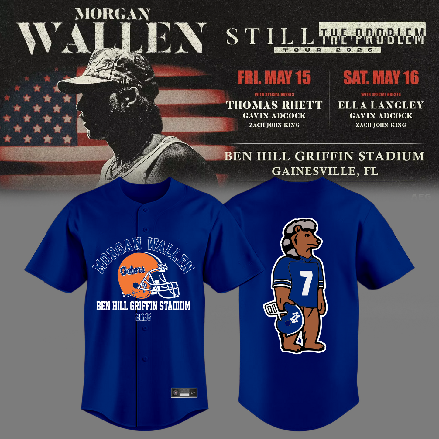 Limited Edition “Still The Problem Tour” At Ben Hill Griffin Stadium, Florida Gators Jersey