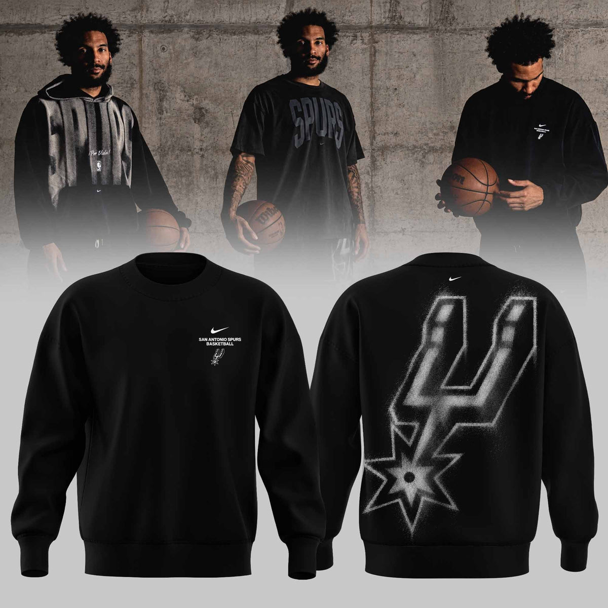 . San Antonio Spurs Apparel 3D All-Over Print Graphic Sweatshirt V3