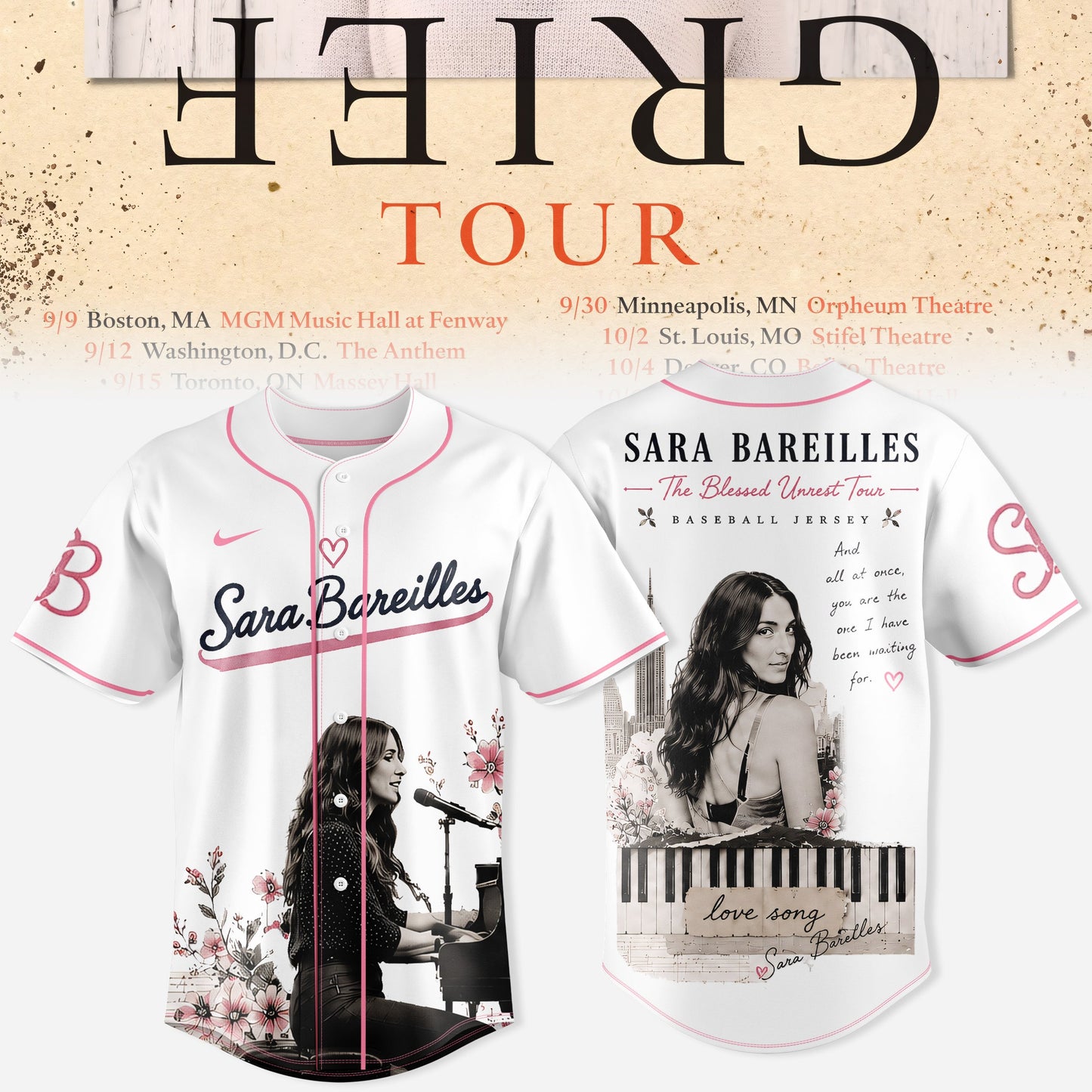 _SARA BAREILLES “GOOD GRIEF” TOUR COLLECTION JERSEY