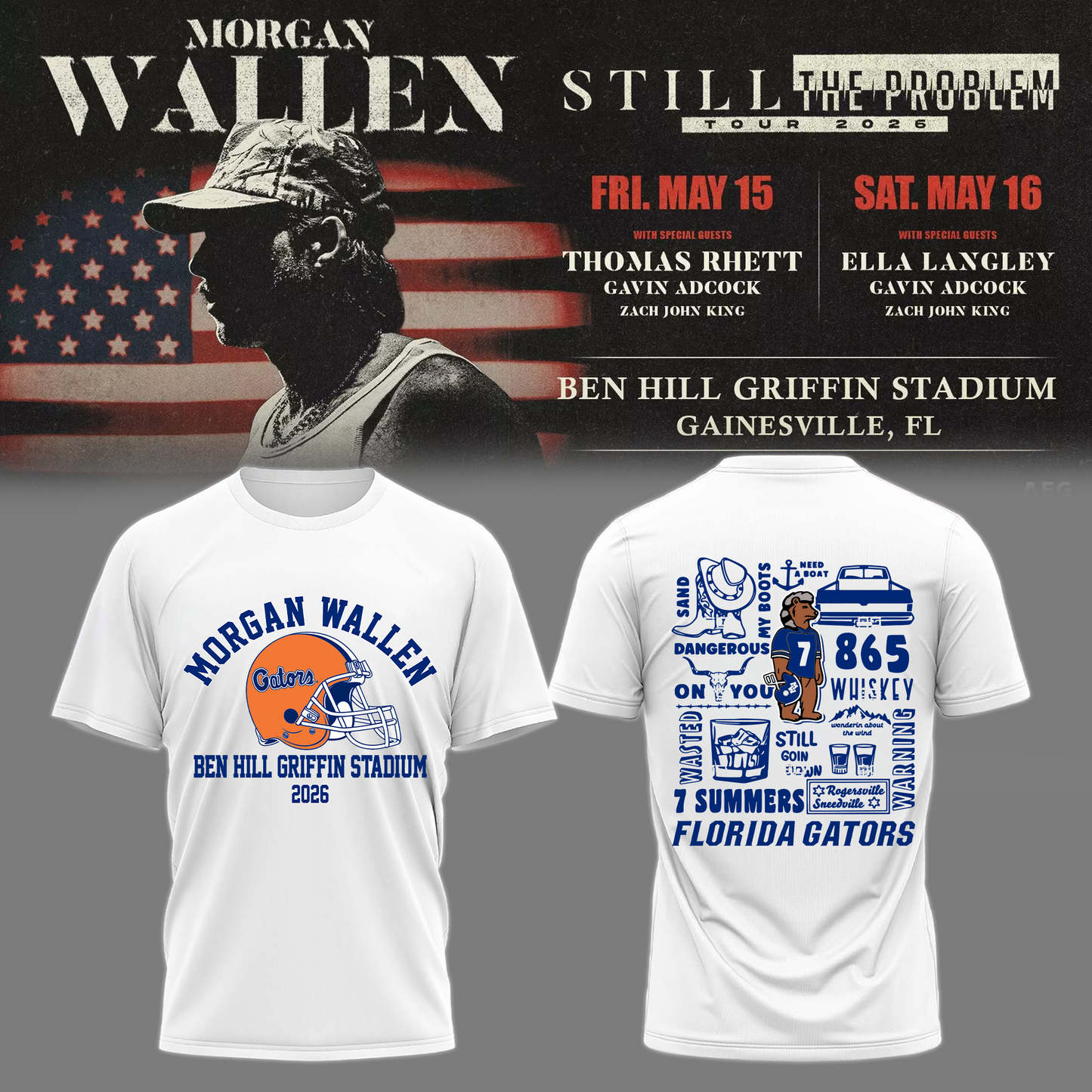 Limited Edition “Still The Problem Tour” At Ben Hill Griffin Stadium, Florida Gators Shirt