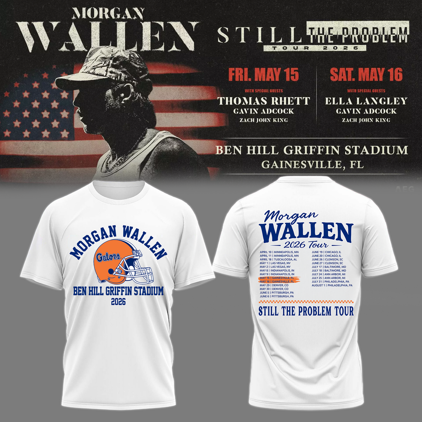 Limited Edition “Still The Problem Tour” At Ben Hill Griffin Stadium, Florida Gators Shirt