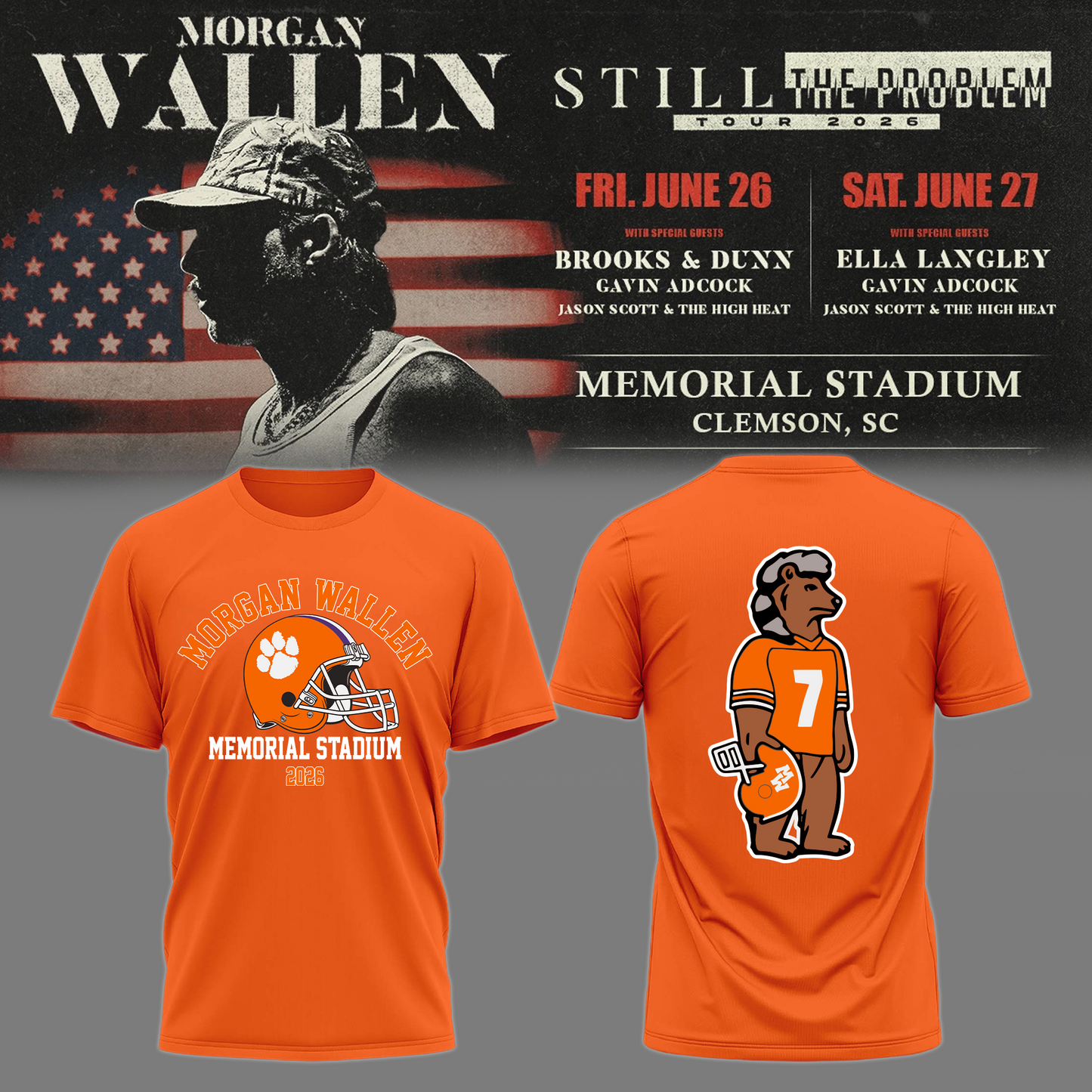 Morgan Wallen: The Clemson Takeover Tee Limited Tour Drop