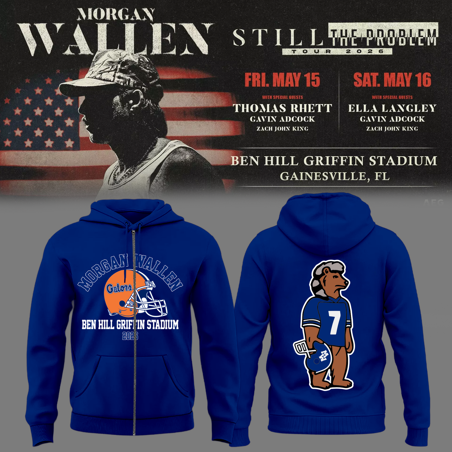 Limited Edition “Still The Problem Tour” At Ben Hill Griffin Stadium, Florida Gators Zip Hoodie