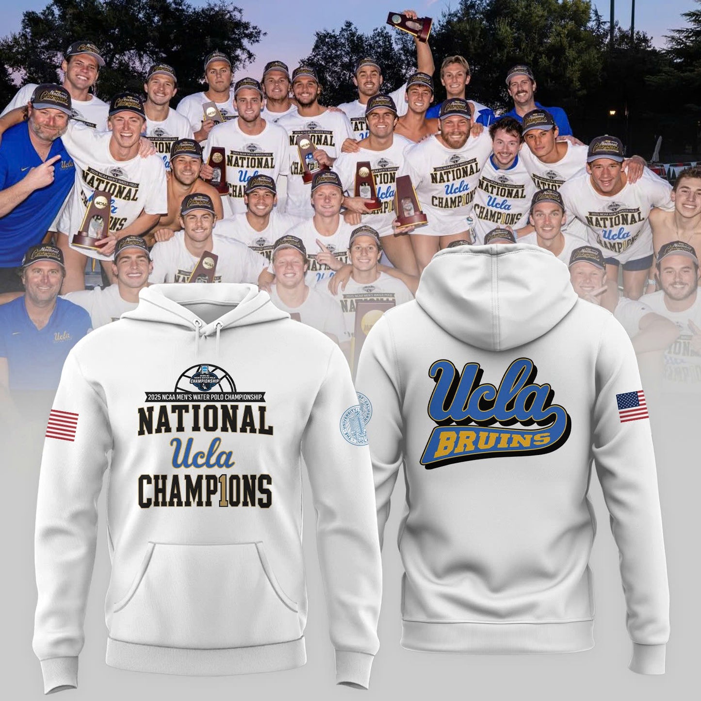 Ucla Bruins Men's Water Polo 2025 Champions Hoodie