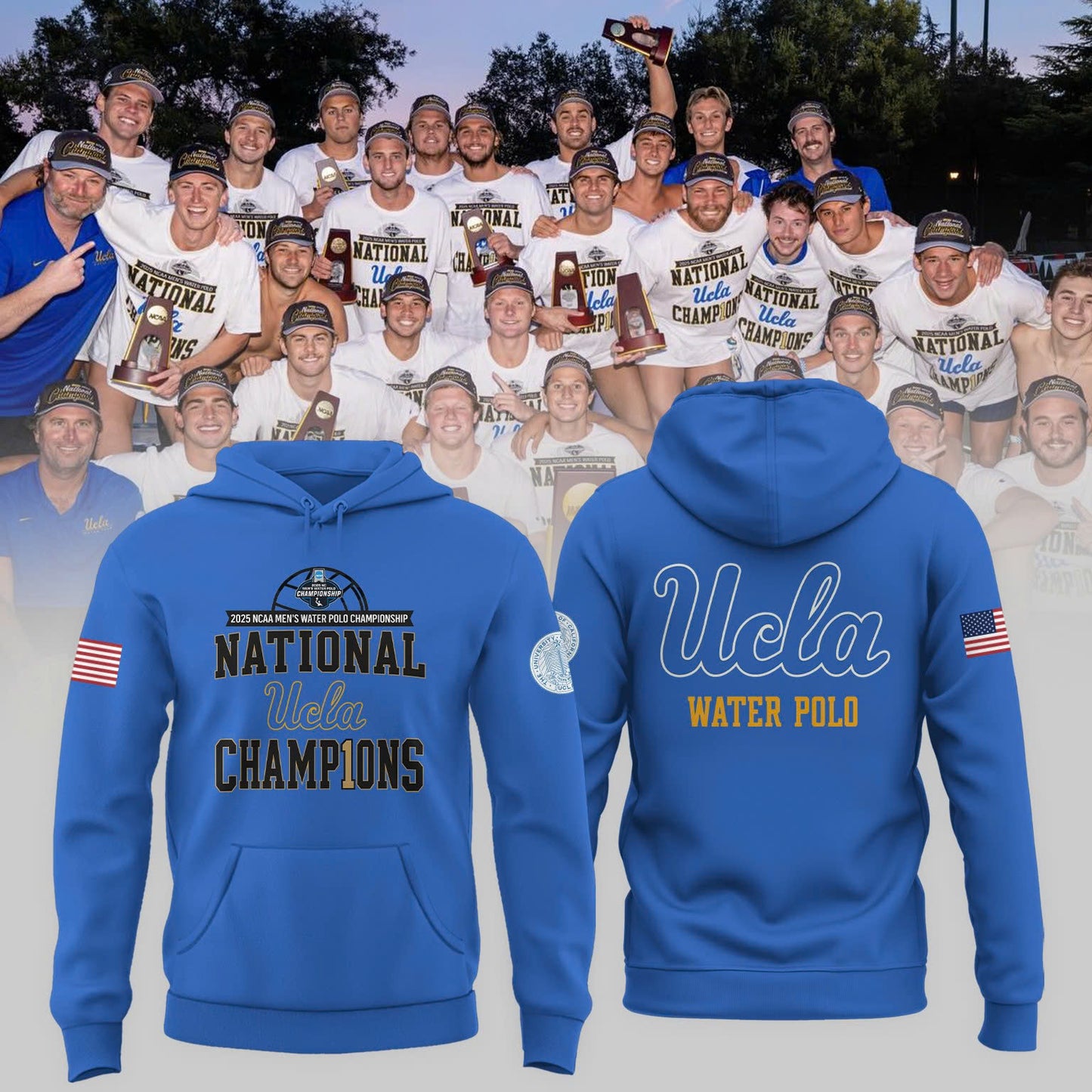 Ucla Bruins Men's Water Polo 2025 Champions Hoodie