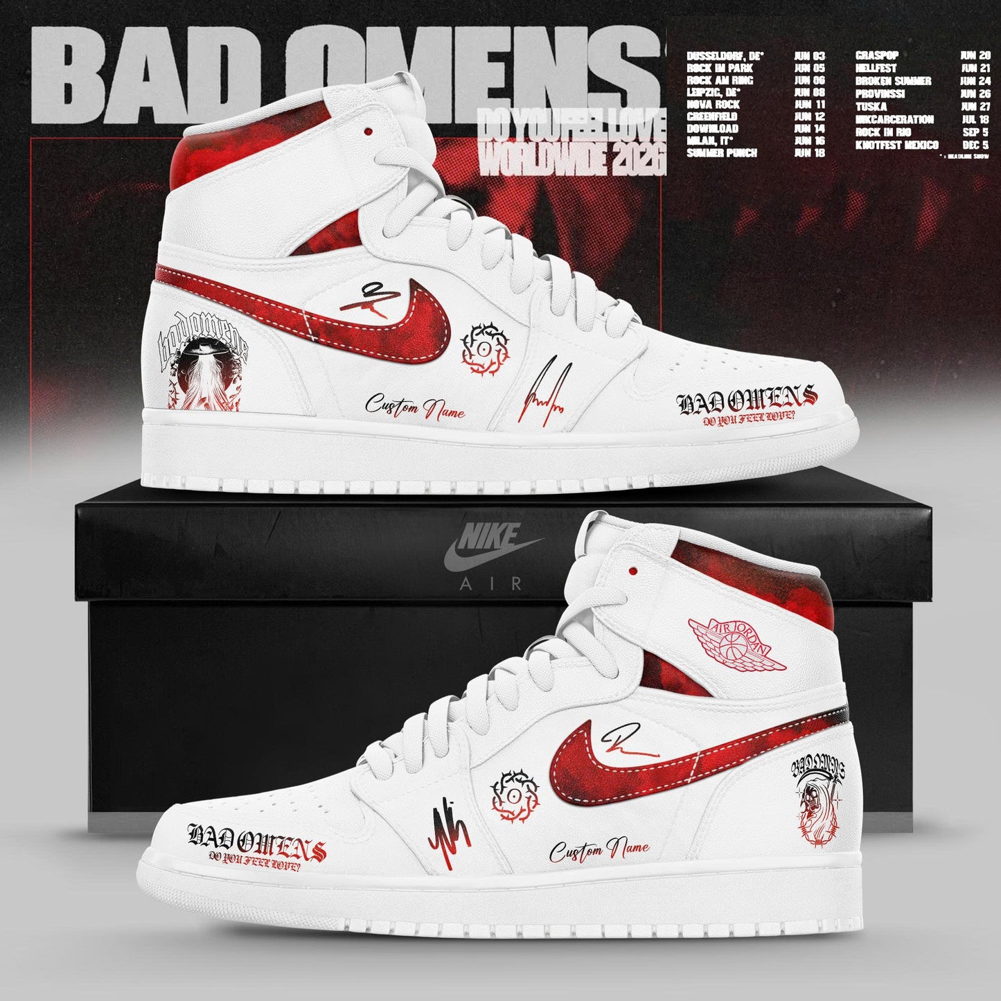 _ BO ” Do You Feel Love ” Worldwide 2026 Tour Limited Edition AJ1 Sneakers