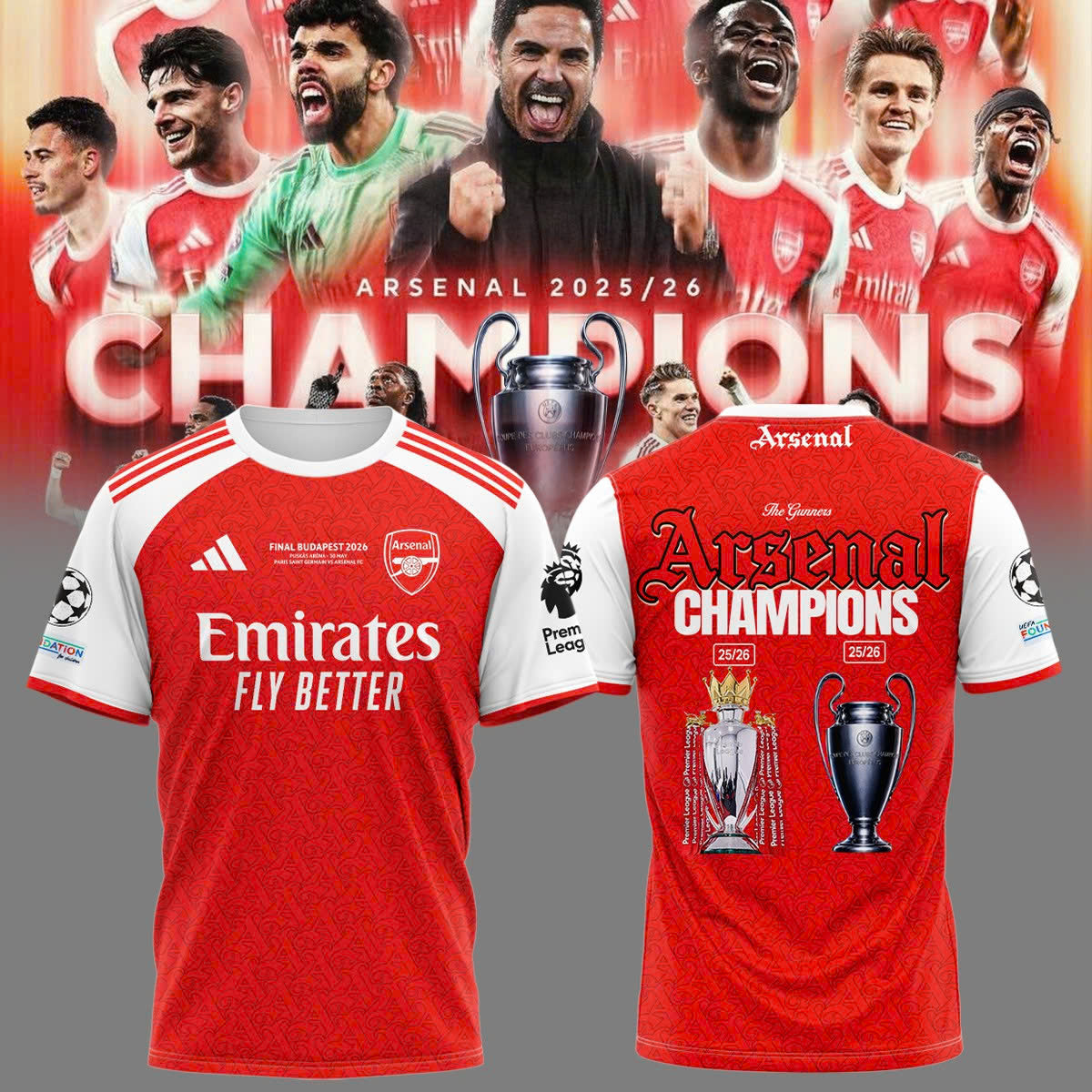 ,,Arsenal Champions League Winners 25/26 Jersey