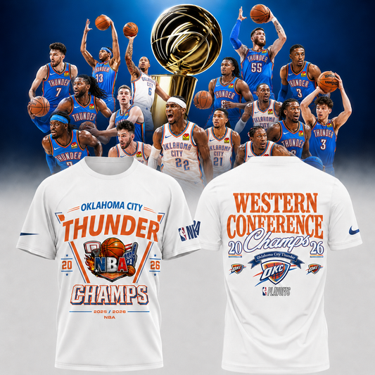 OKC Thunder 2026 Western Champions White Tee