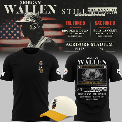 Limited Edition Morgan Wallen x Pittsburgh Steelers Black Tshirt 2026