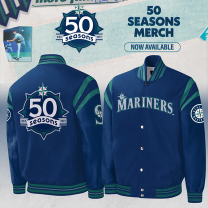 Seattle Mariners 50 Seasons Celebration Special Edition Bomber Jacket