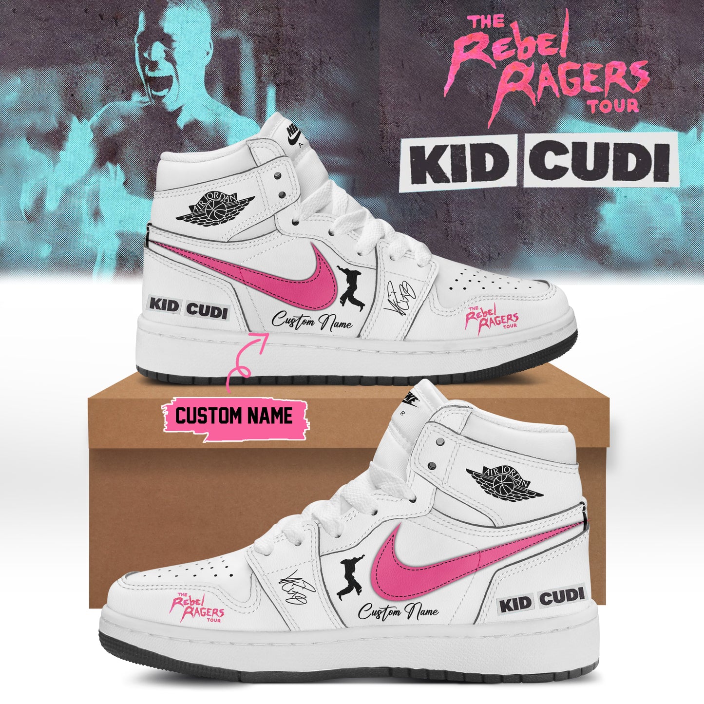 ,.KID CUDI ”The Rebel Ragers Tour 2026” Limited Edition Signature – Shoes 10