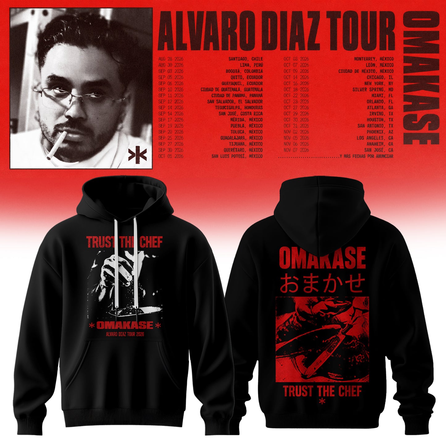 Álvaro Díaz Omakase 2026 Tour Merch Hoodie