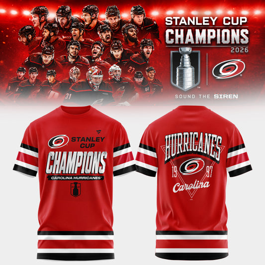 C Hurricanes 2026 Stanley Cup Champions Red Tshirt