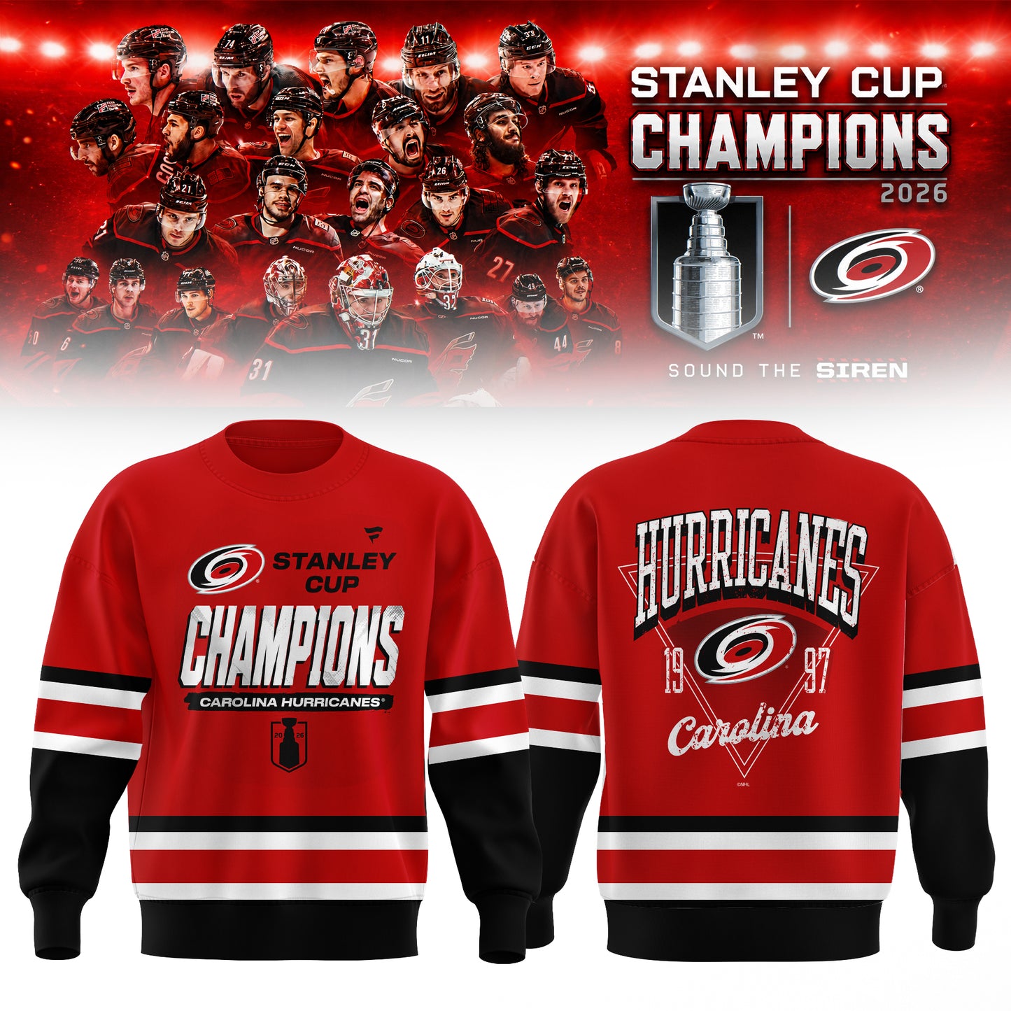 C Hurricanes 2026 Stanley Cup Champions Red Sweatshirt