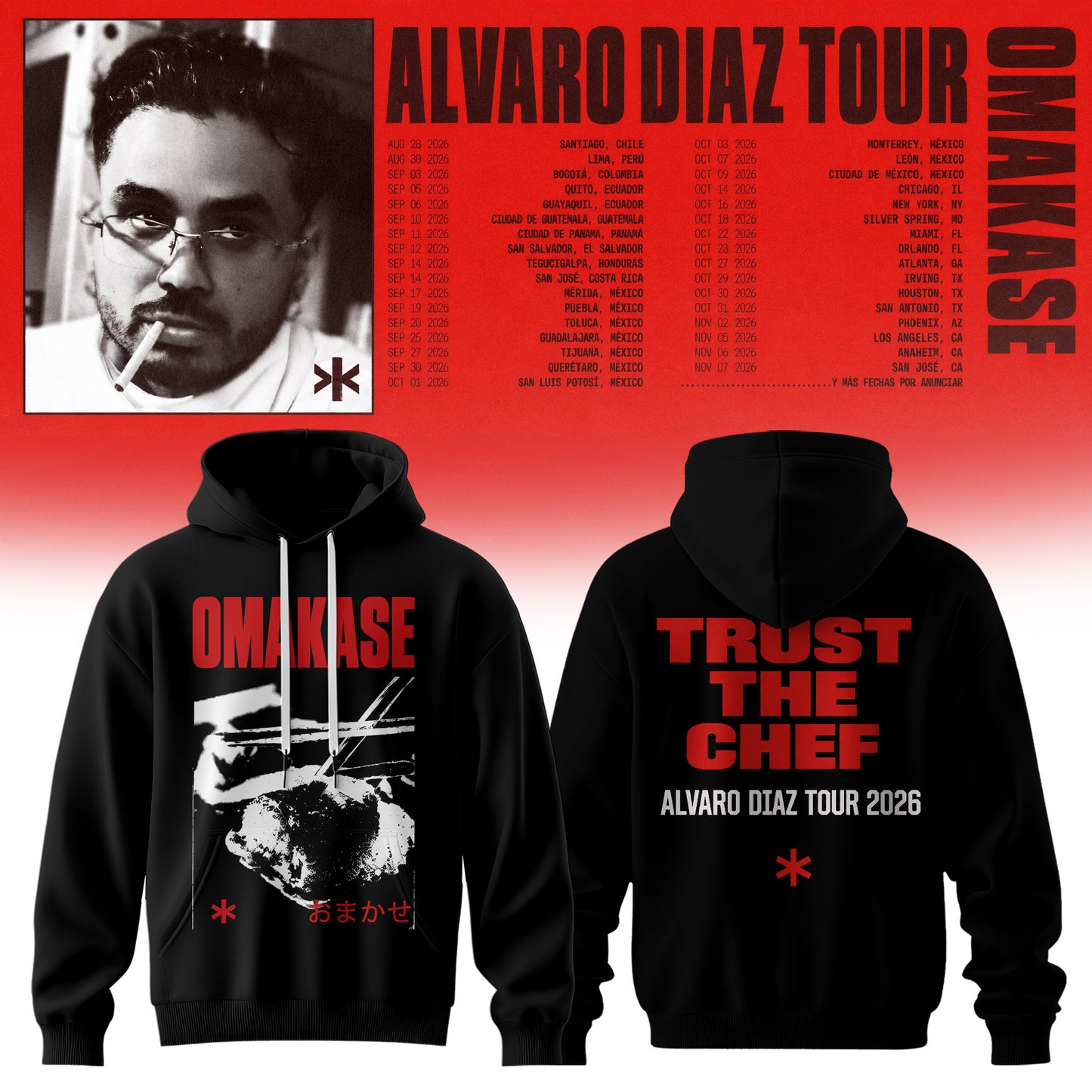Álvaro Díaz Omakase 2026 Tour Merch Hoodie