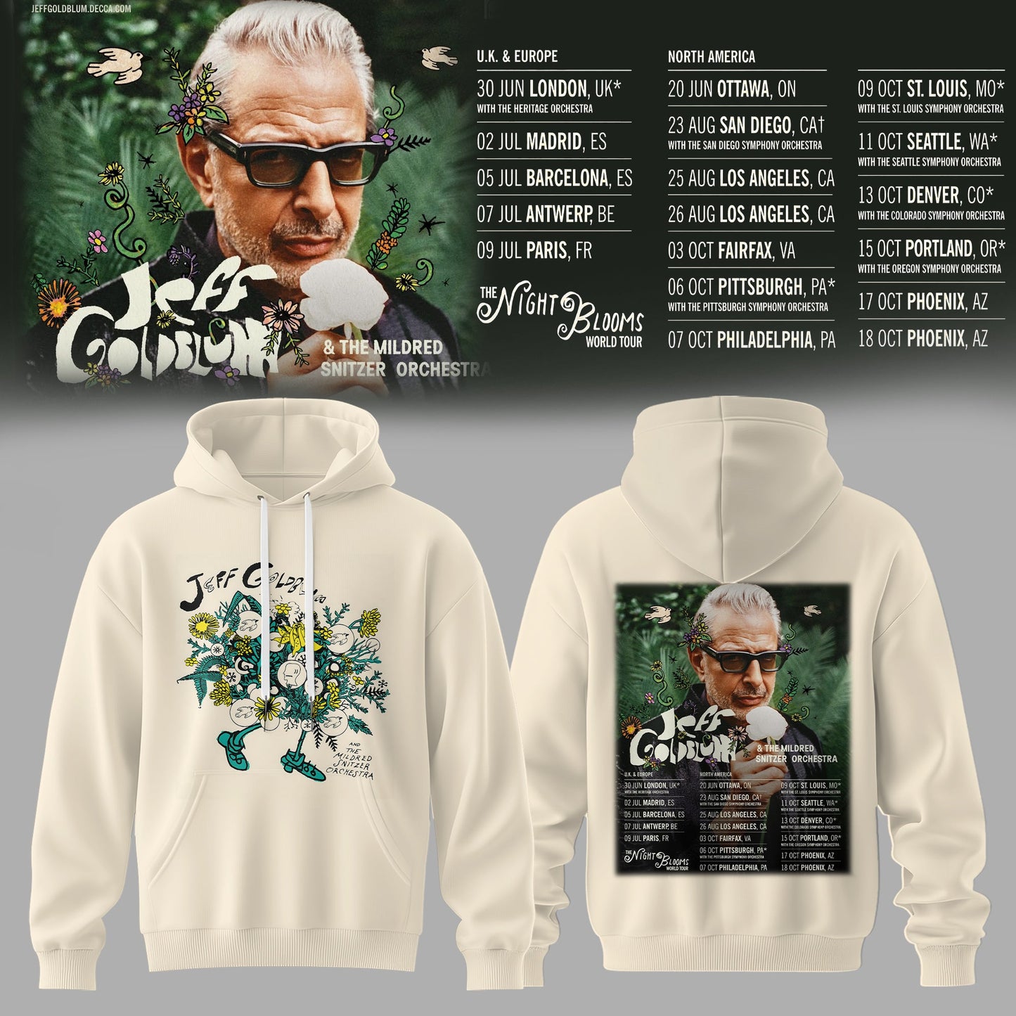 JEFF GOLDBLUM LIMITED EDITION TOUR HOODIE COLLECTION