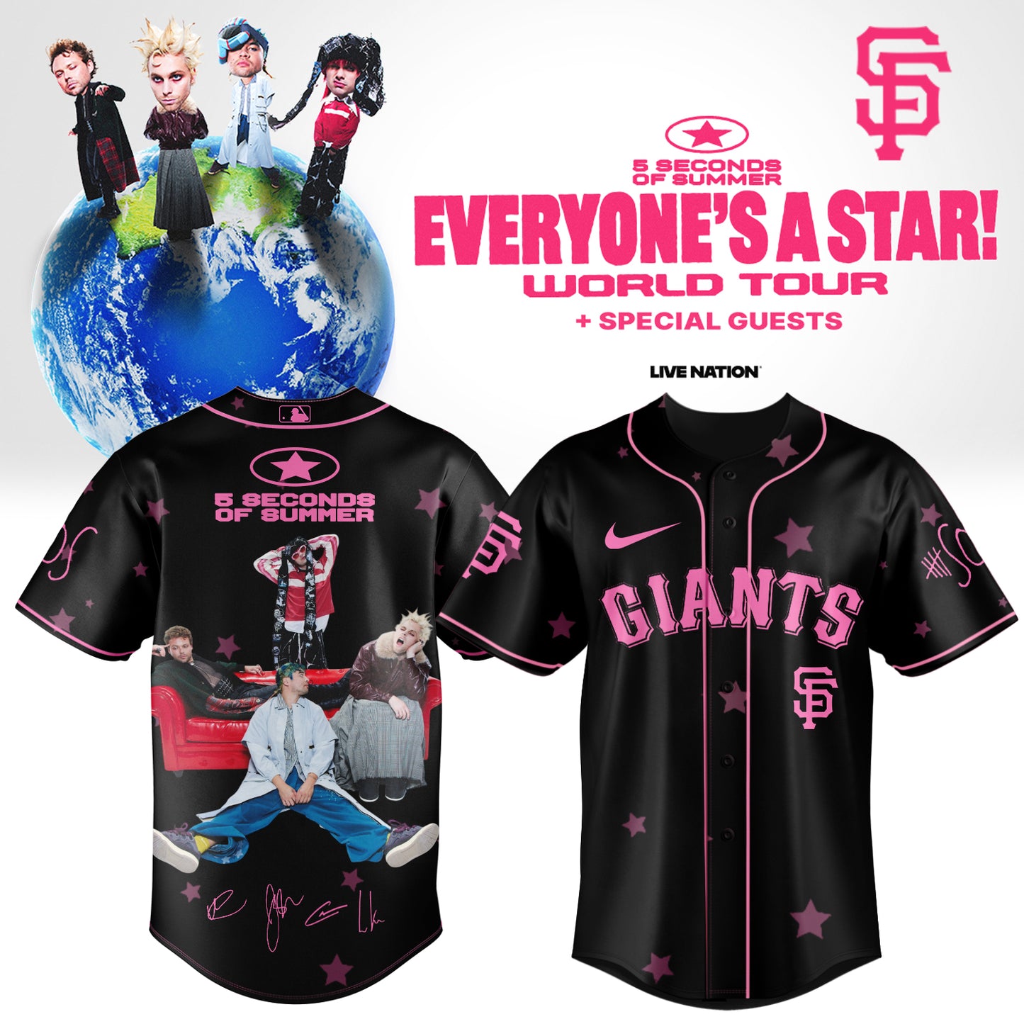 .Baseball US x 5SOS EVERYONE’S A STAR! World Tour Jersey