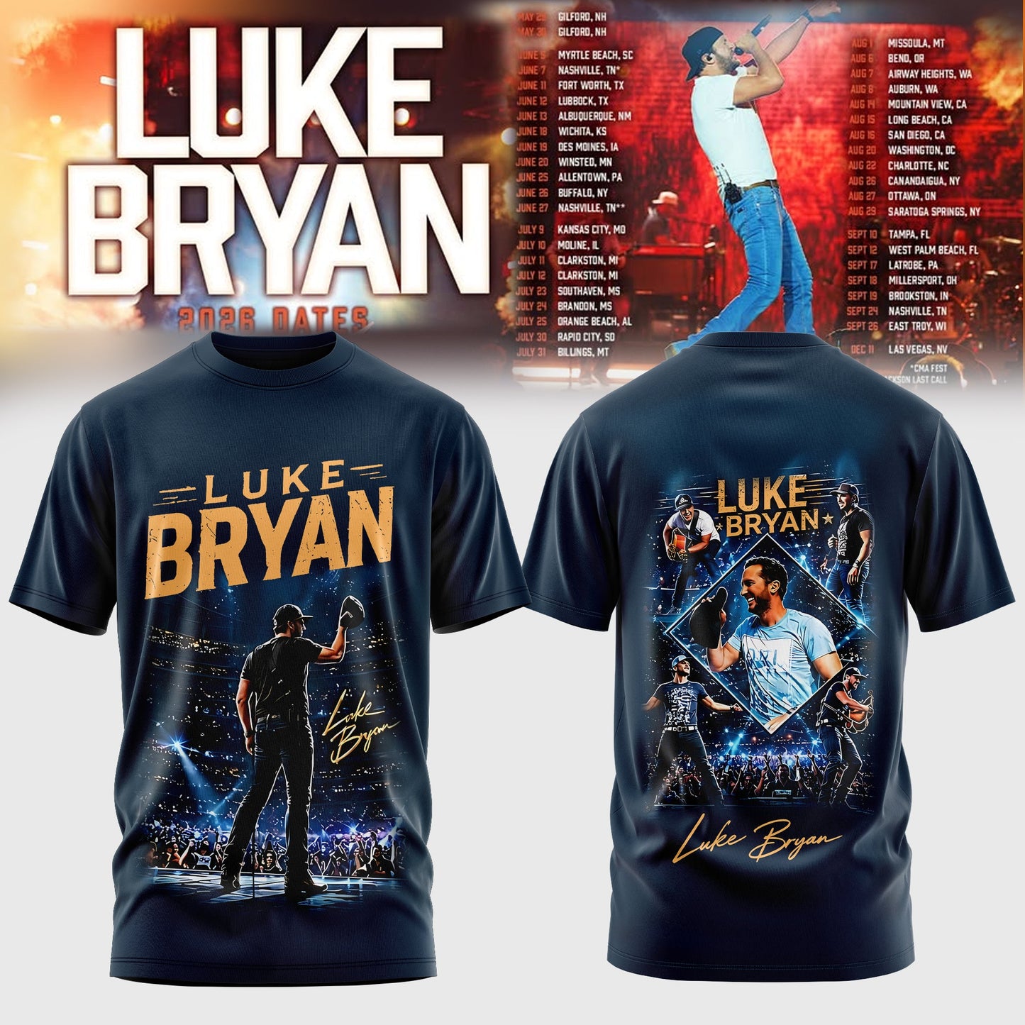 LUKE BRYAN 2026 TOUR MERCH – COUNTRY NIGHTS TEE