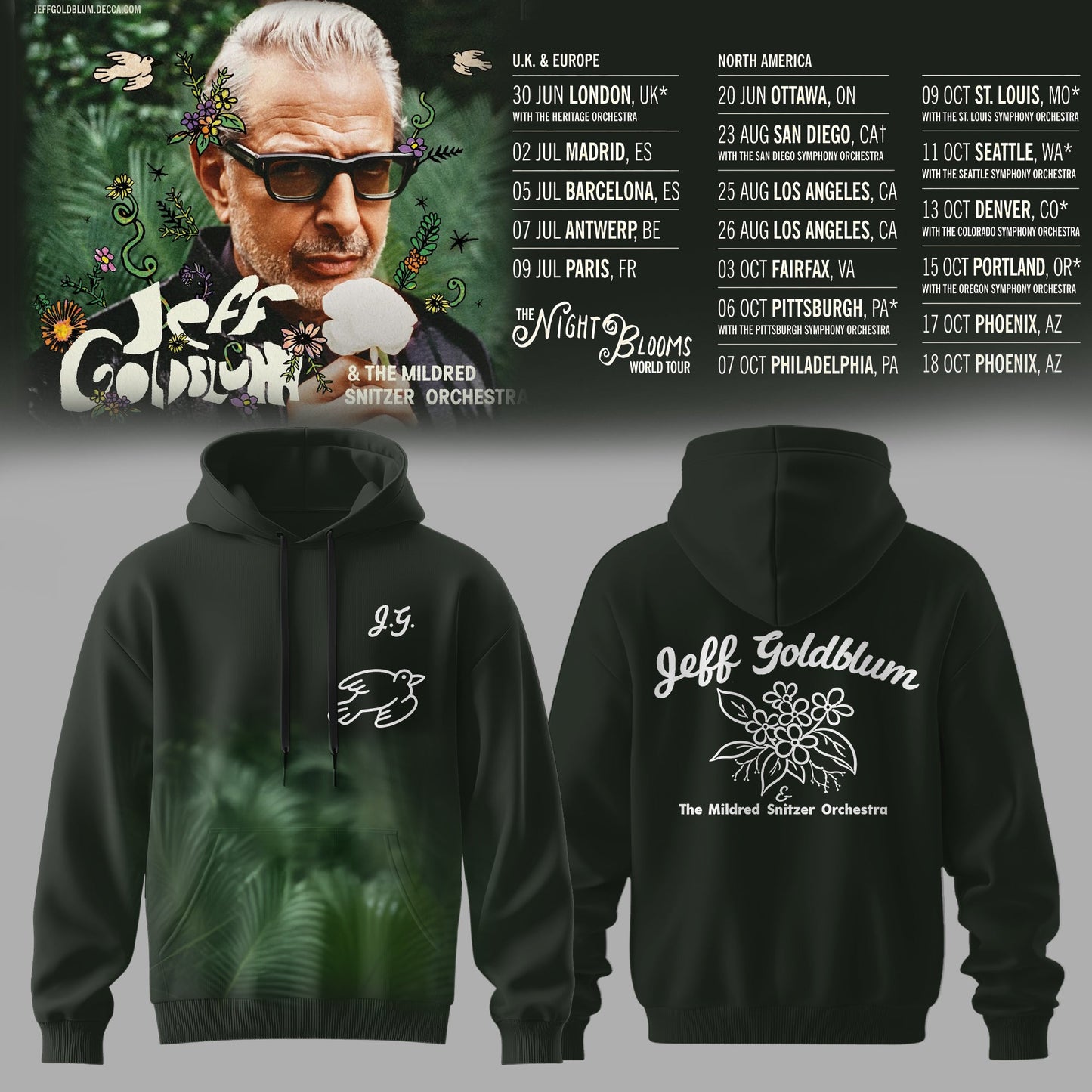 JEFF GOLDBLUM LIMITED EDITION TOUR HOODIE COLLECTION