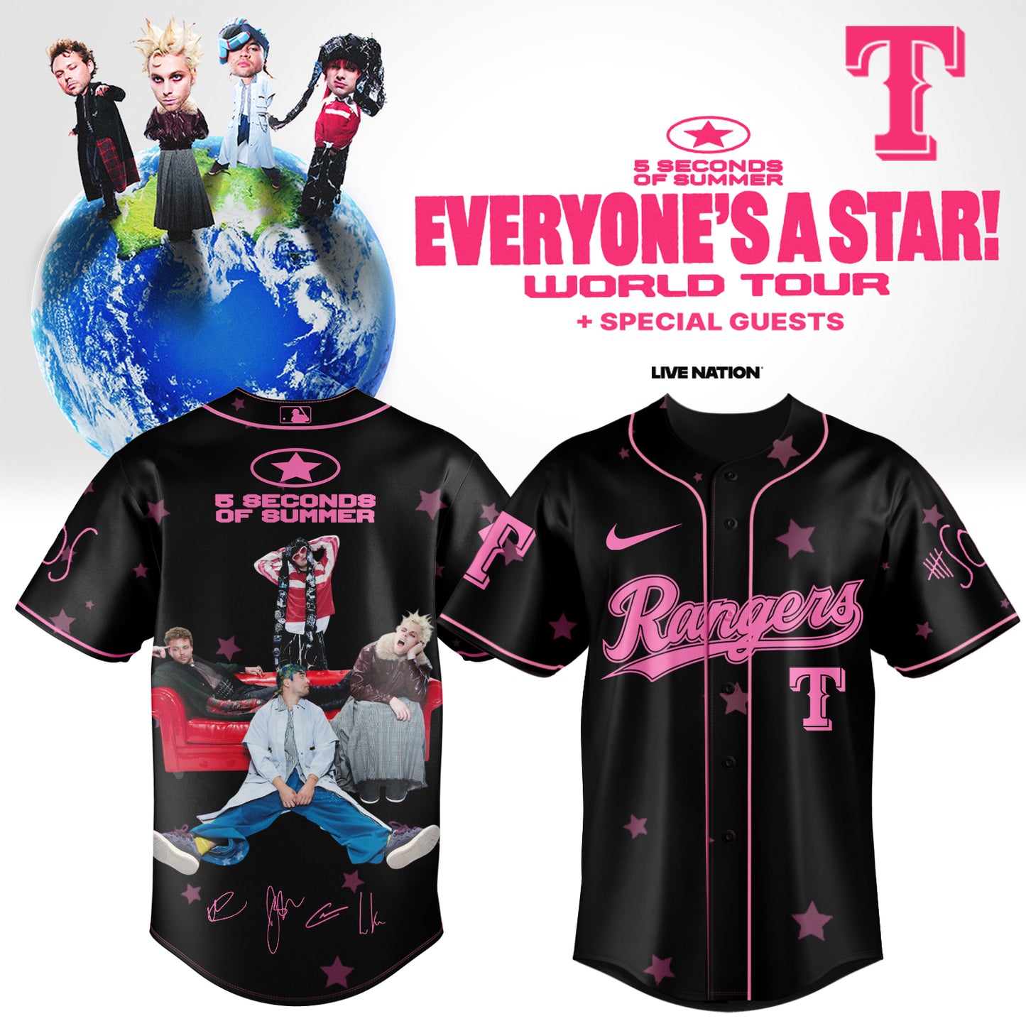 .Baseball US x 5SOS EVERYONE’S A STAR! World Tour Jersey