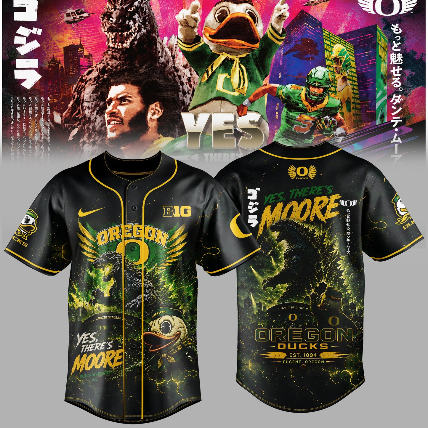 _ Oregon Ducks x Godzilla Edition Jersey