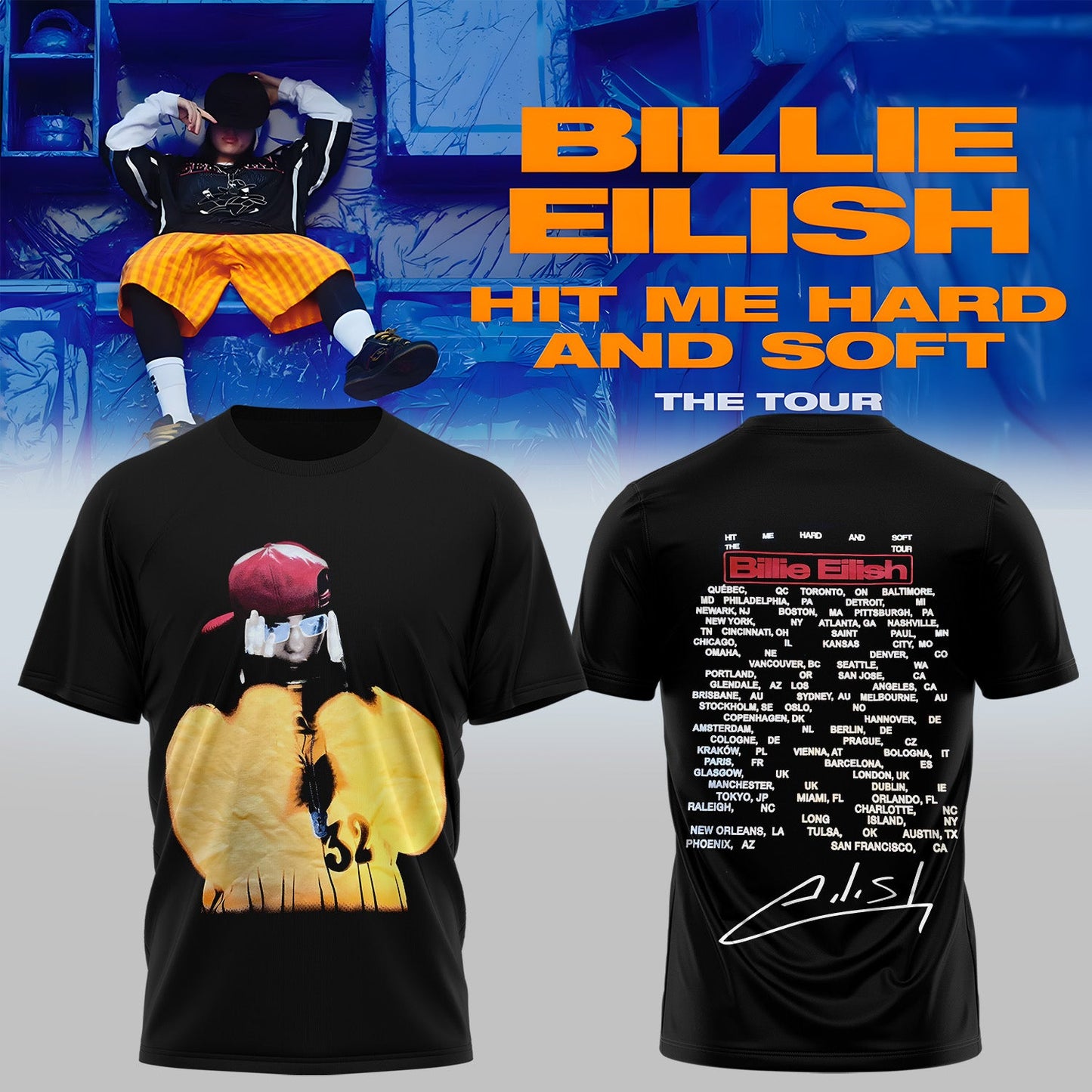 .Billie Eilish Hit Me Hard and Soft: The Tour Shirt