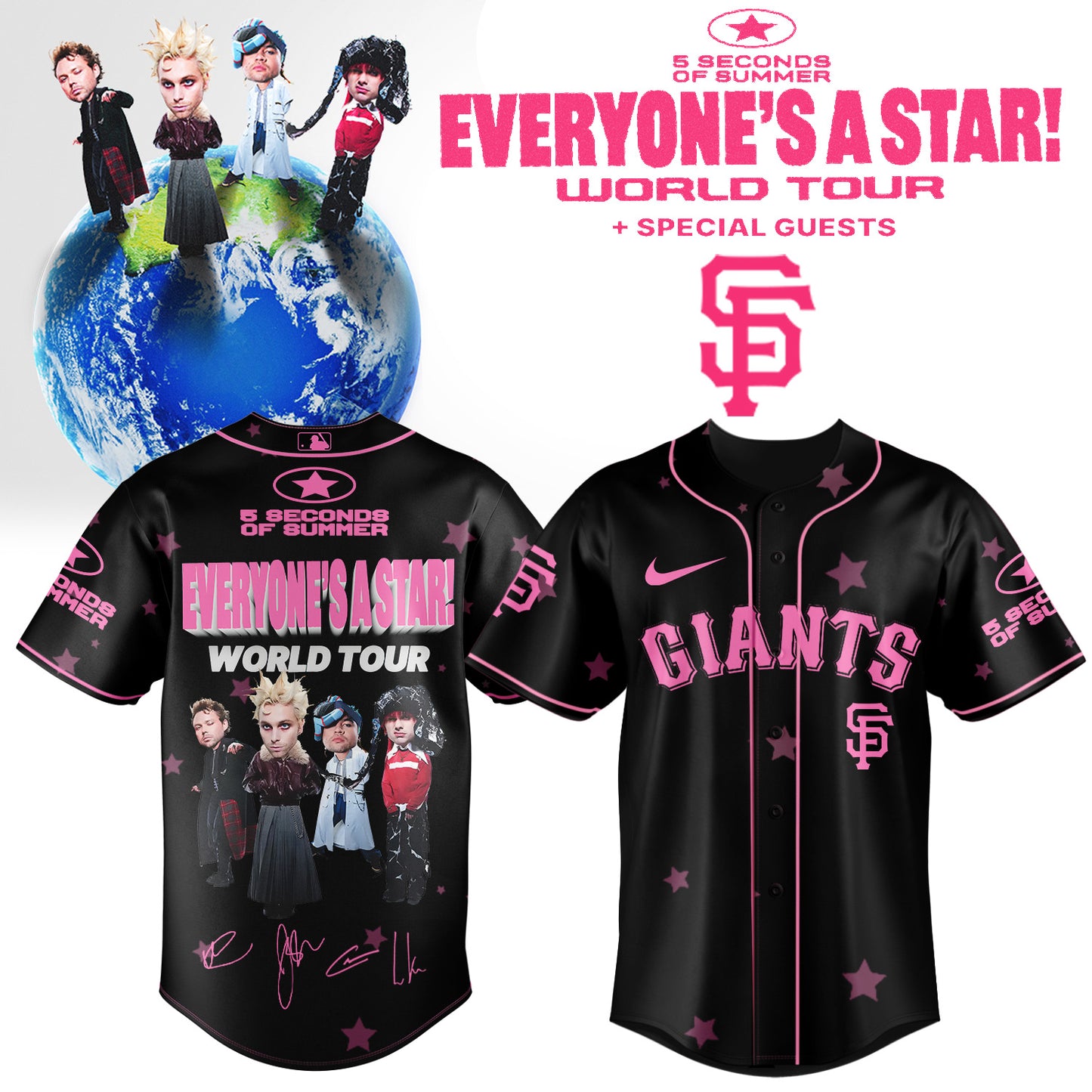 .Baseball US x 5SOS EVERYONE’S A STAR! World Tour Jersey