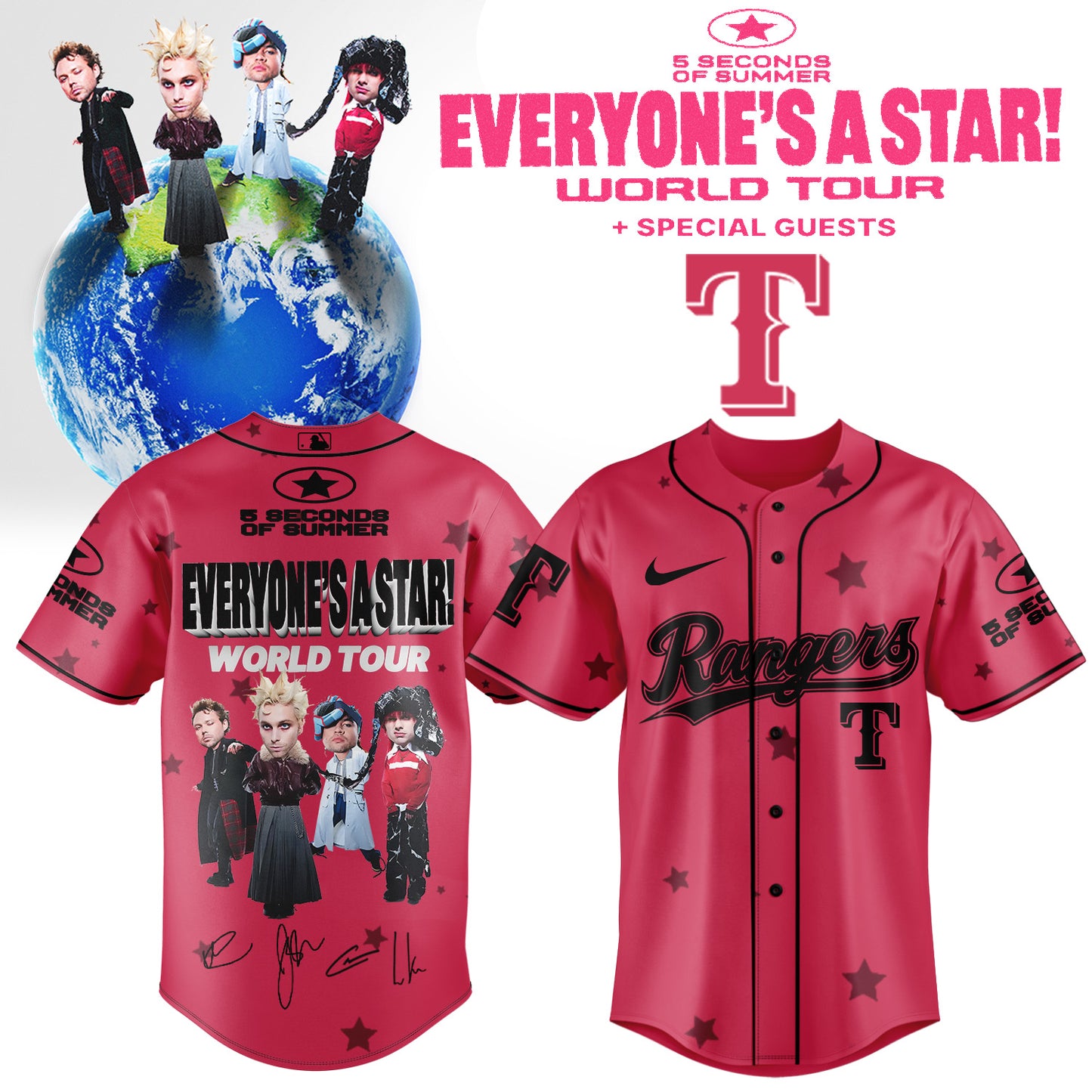 .Baseball US x 5SOS EVERYONE’S A STAR! World Tour Jersey