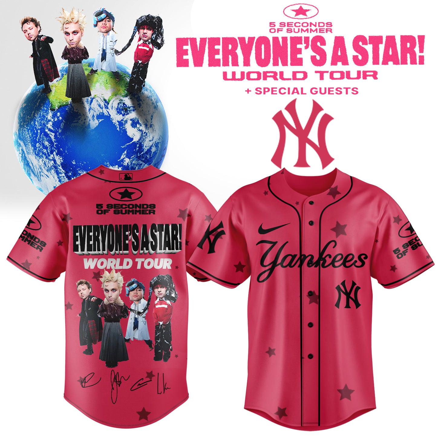 .Baseball US x 5SOS EVERYONE’S A STAR! World Tour Jersey