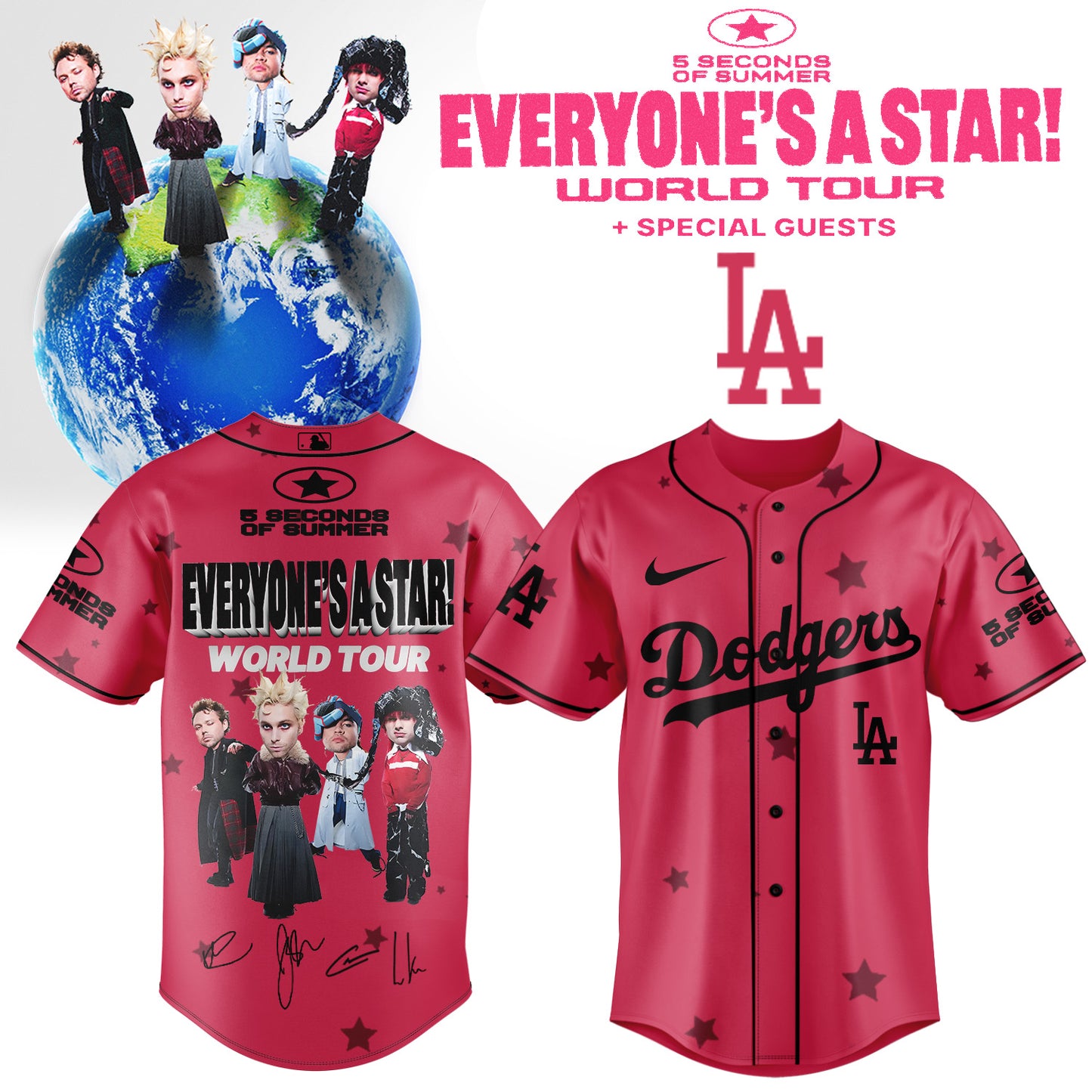 .Baseball US x 5SOS EVERYONE’S A STAR! World Tour Jersey