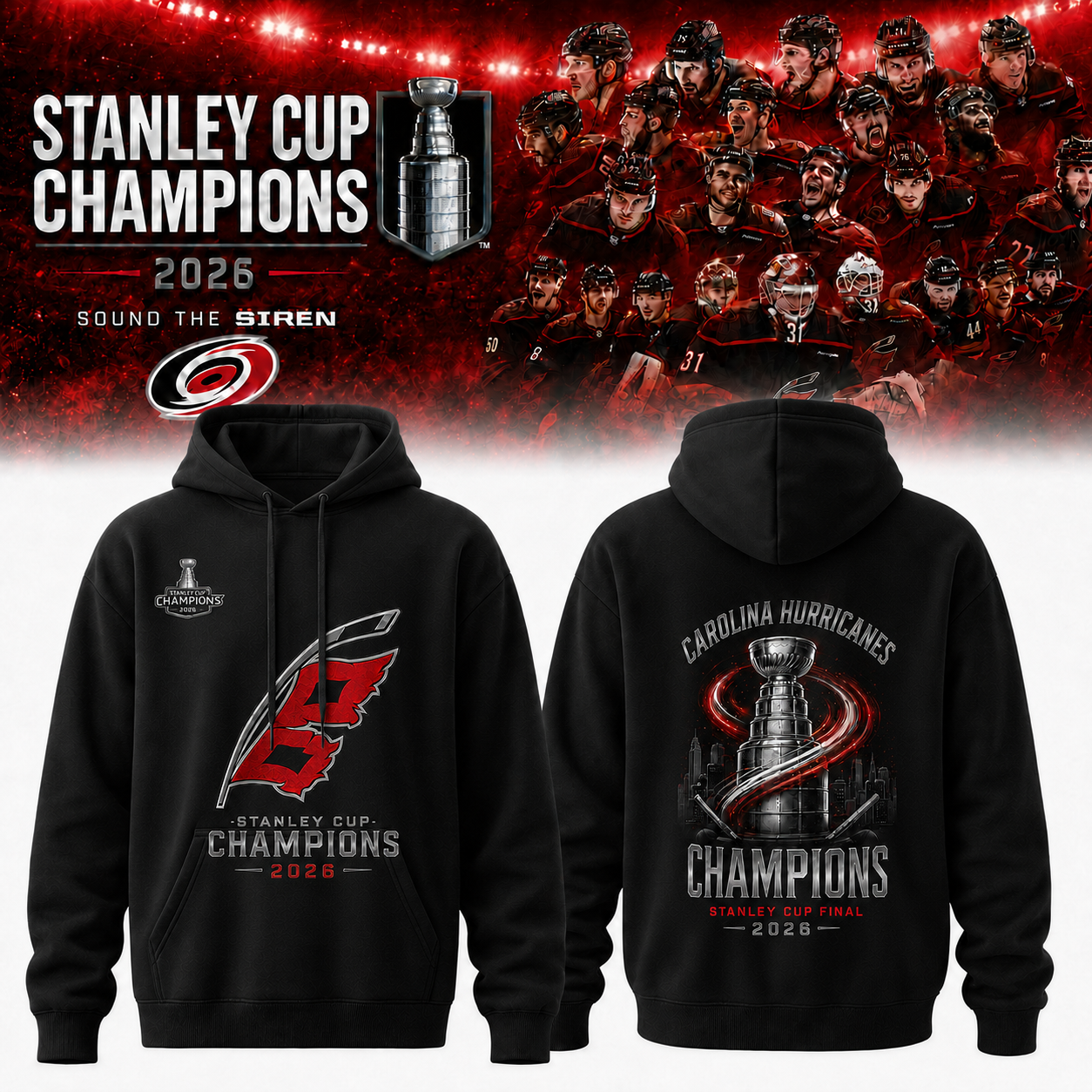 Champions C Hurricanes 2026 Stanley Cup Edition Hoodie