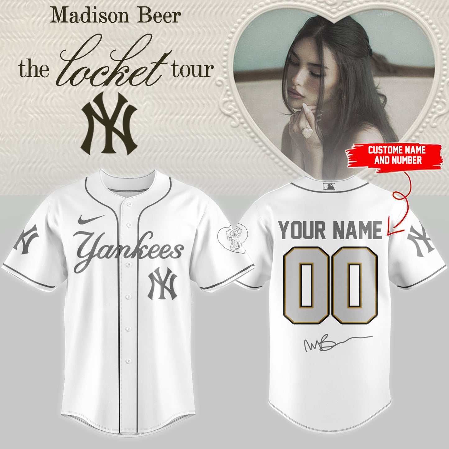 .Baseball US x Madison Beer The Locket Tour Jersey (Custom Name & Number)