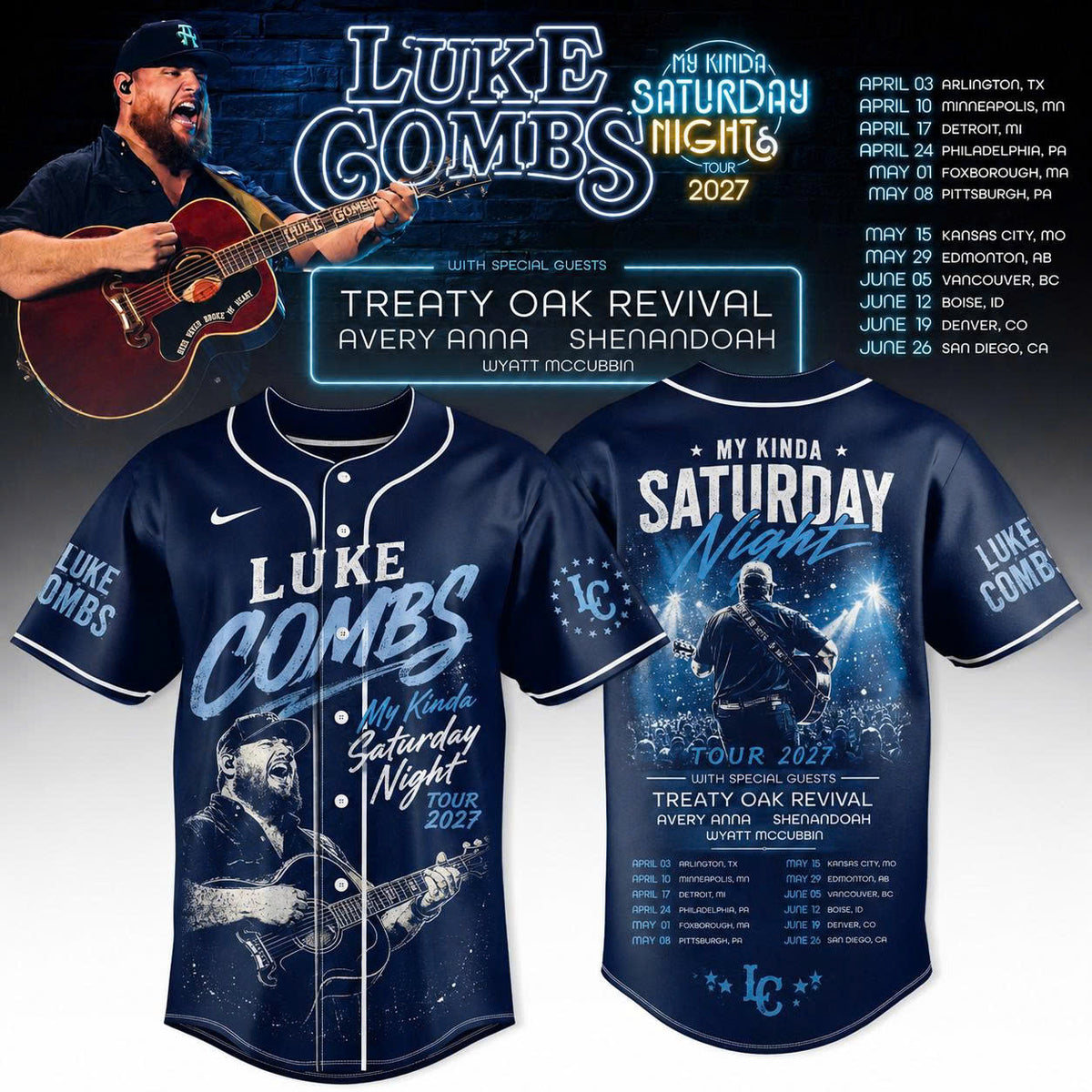LUKE COMBS — MY KINDA SATURDAY NIGHT TOUR 2027 JERSEY