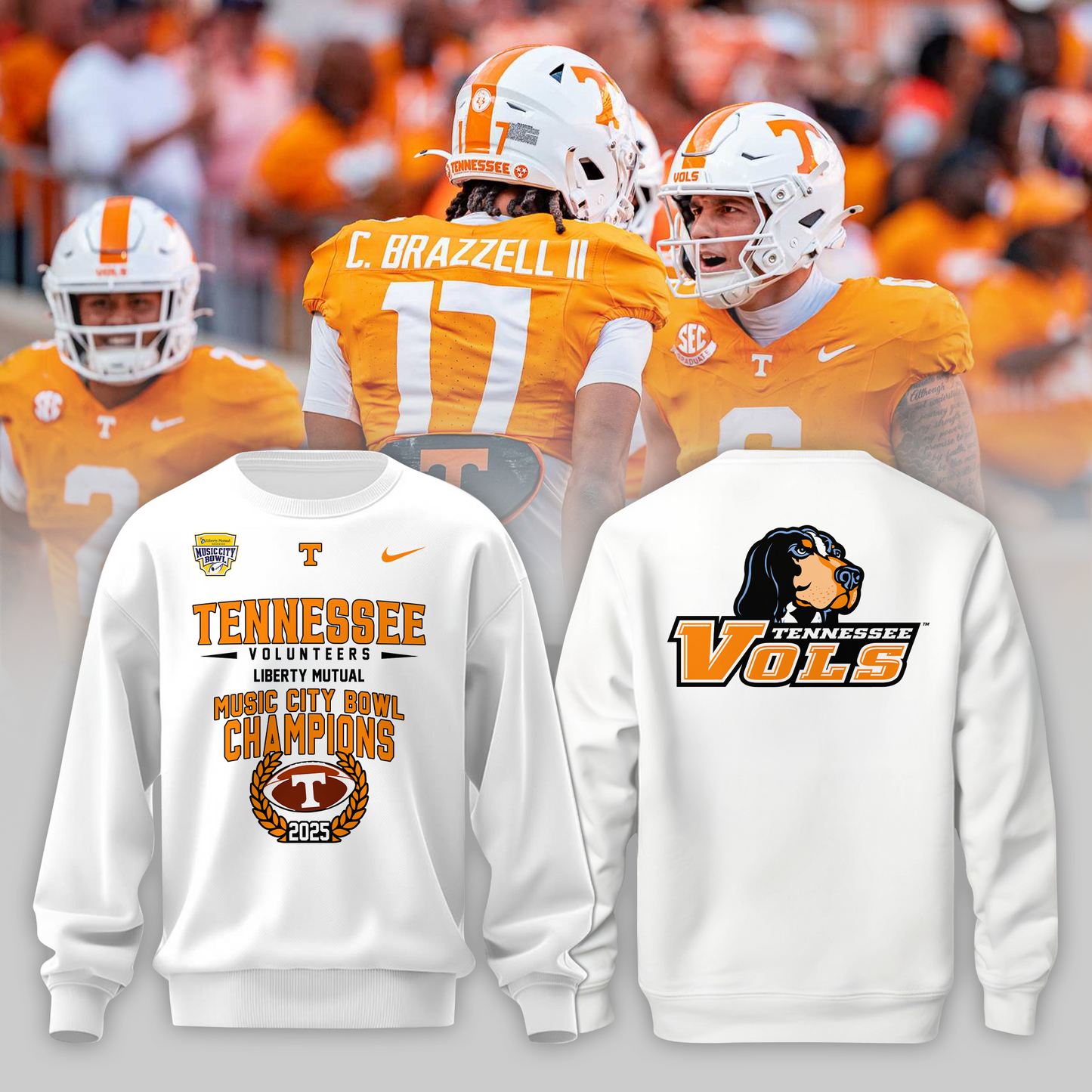 TENNESSEE – LIBERTY MUTUAL MUSIC CITY BOWL CHAMPIONS 2025 Sweater