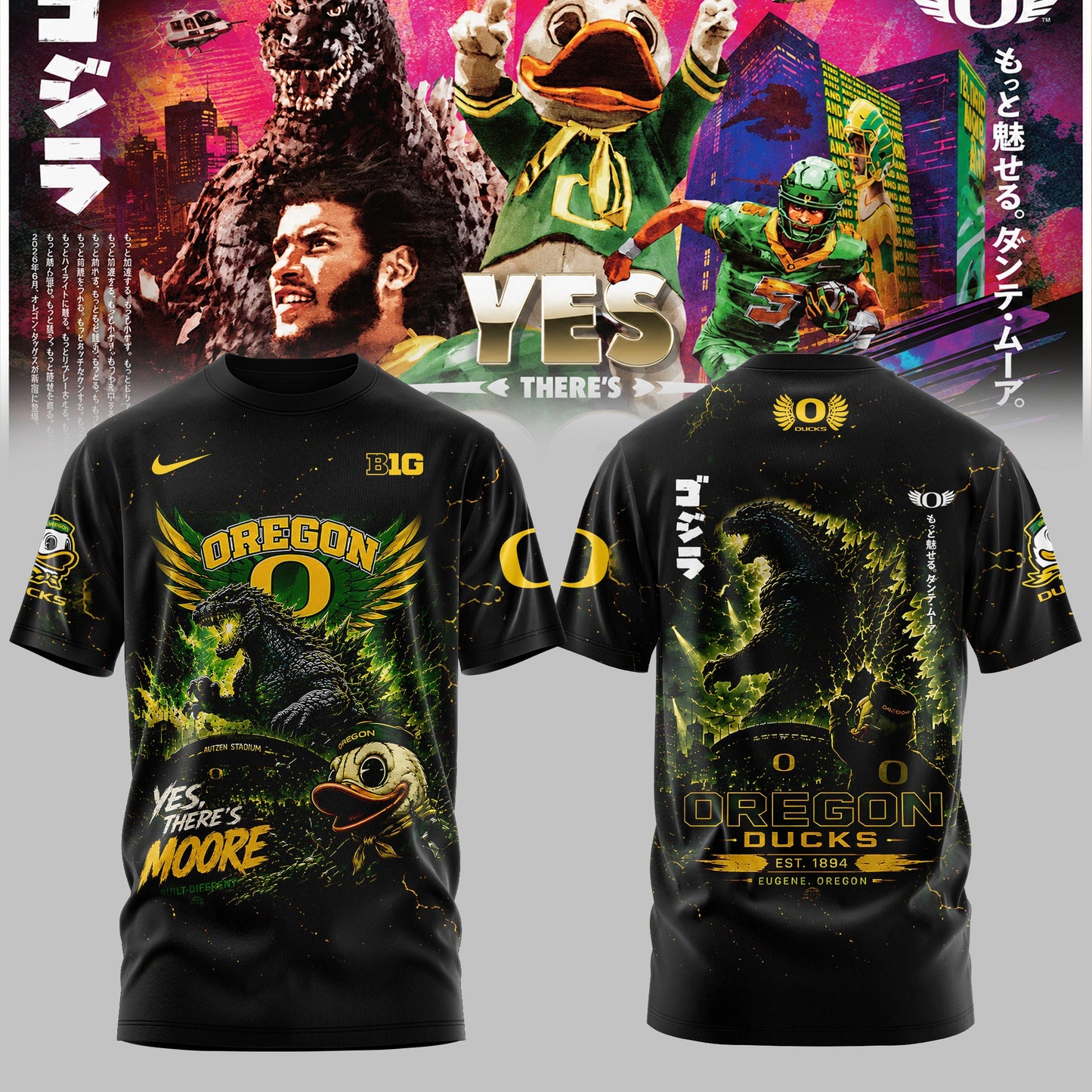 _ Oregon Ducks x Godzilla Edition Tee