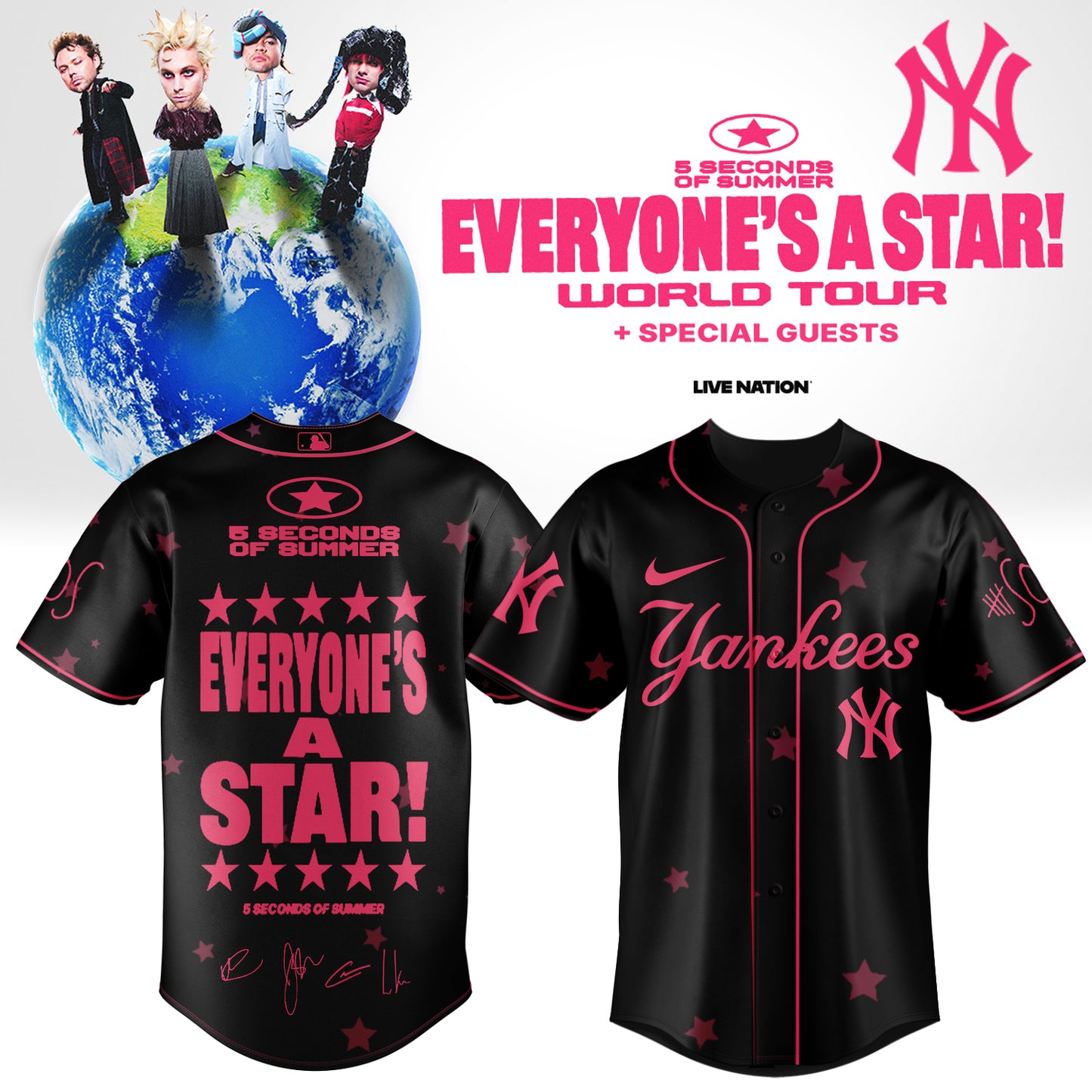 .Baseball US x 5SOS EVERYONE’S A STAR! World Tour Jersey
