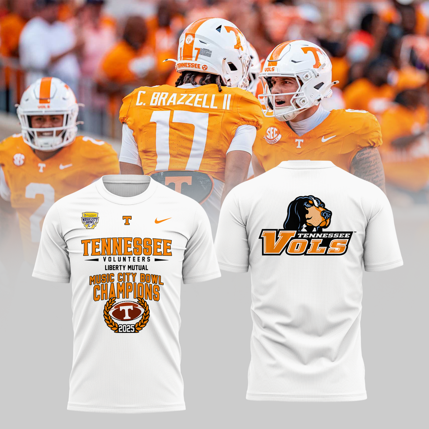 TENNESSEE – LIBERTY MUTUAL MUSIC CITY BOWL CHAMPIONS 2025 TShirt