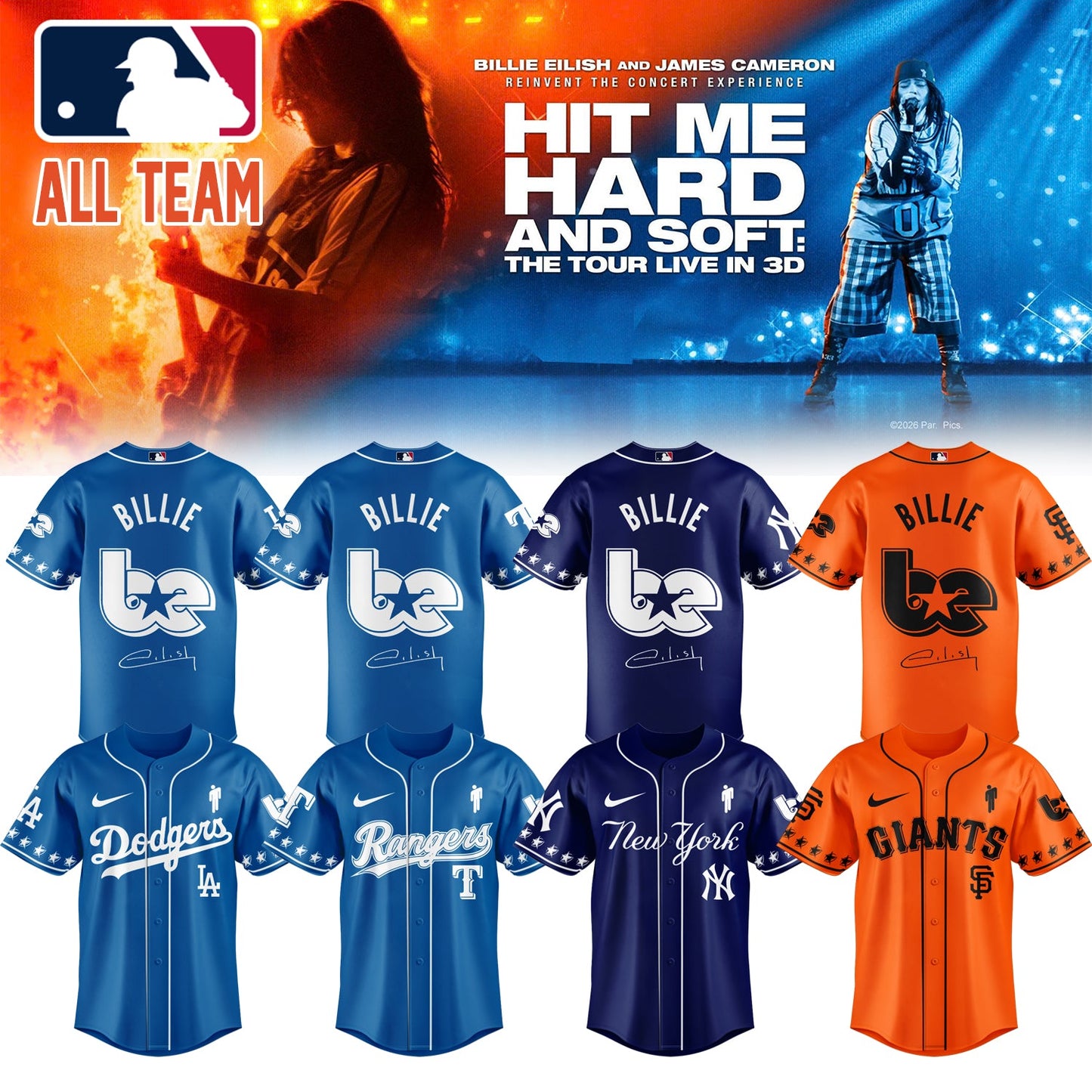 .Baseball x Billie Eilish HIT ME HARD AND SOFT: THE TOUR Jersey 7