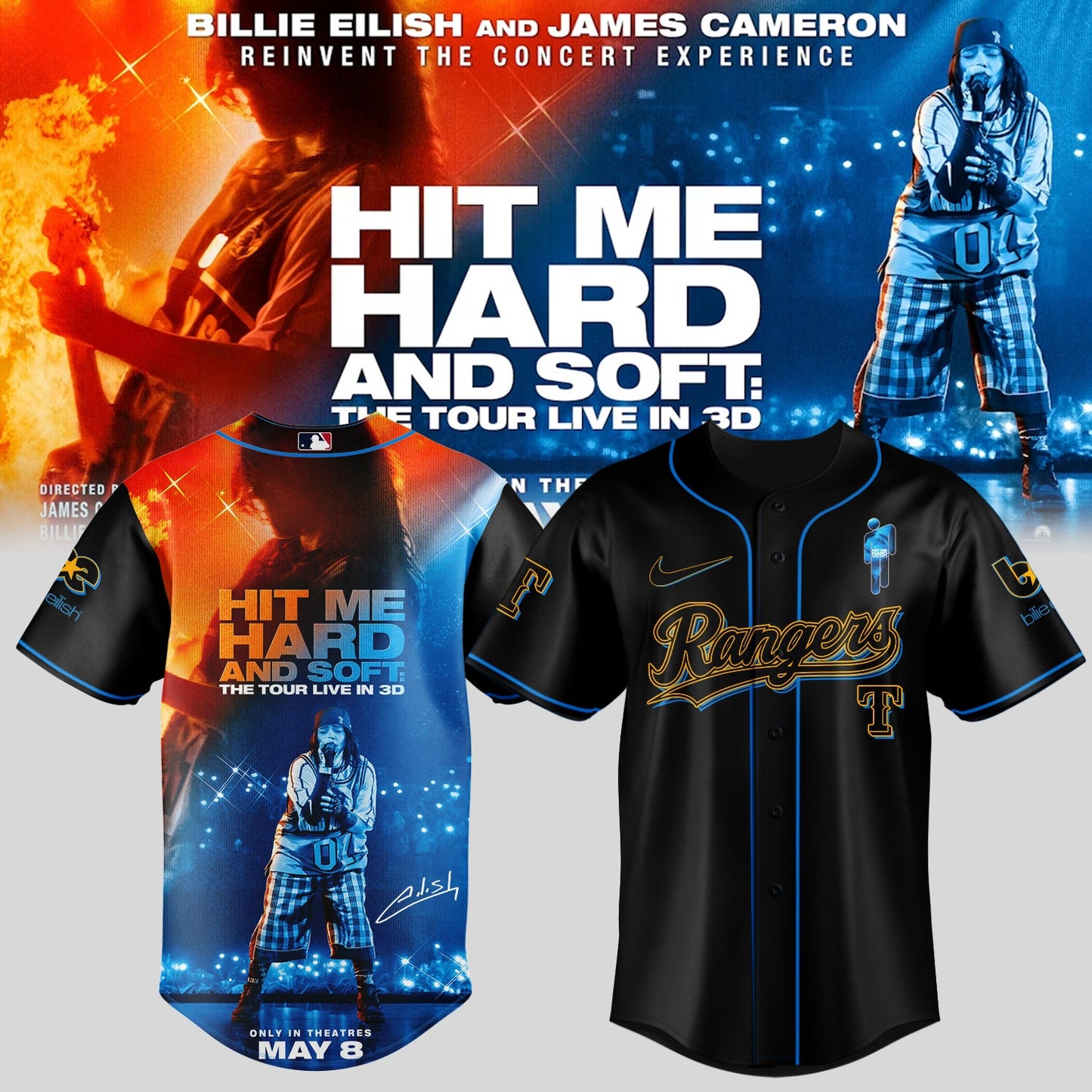 .Baseball x  Billie Eilish HIT ME HARD AND SOFT: THE TOUR Jersey 2